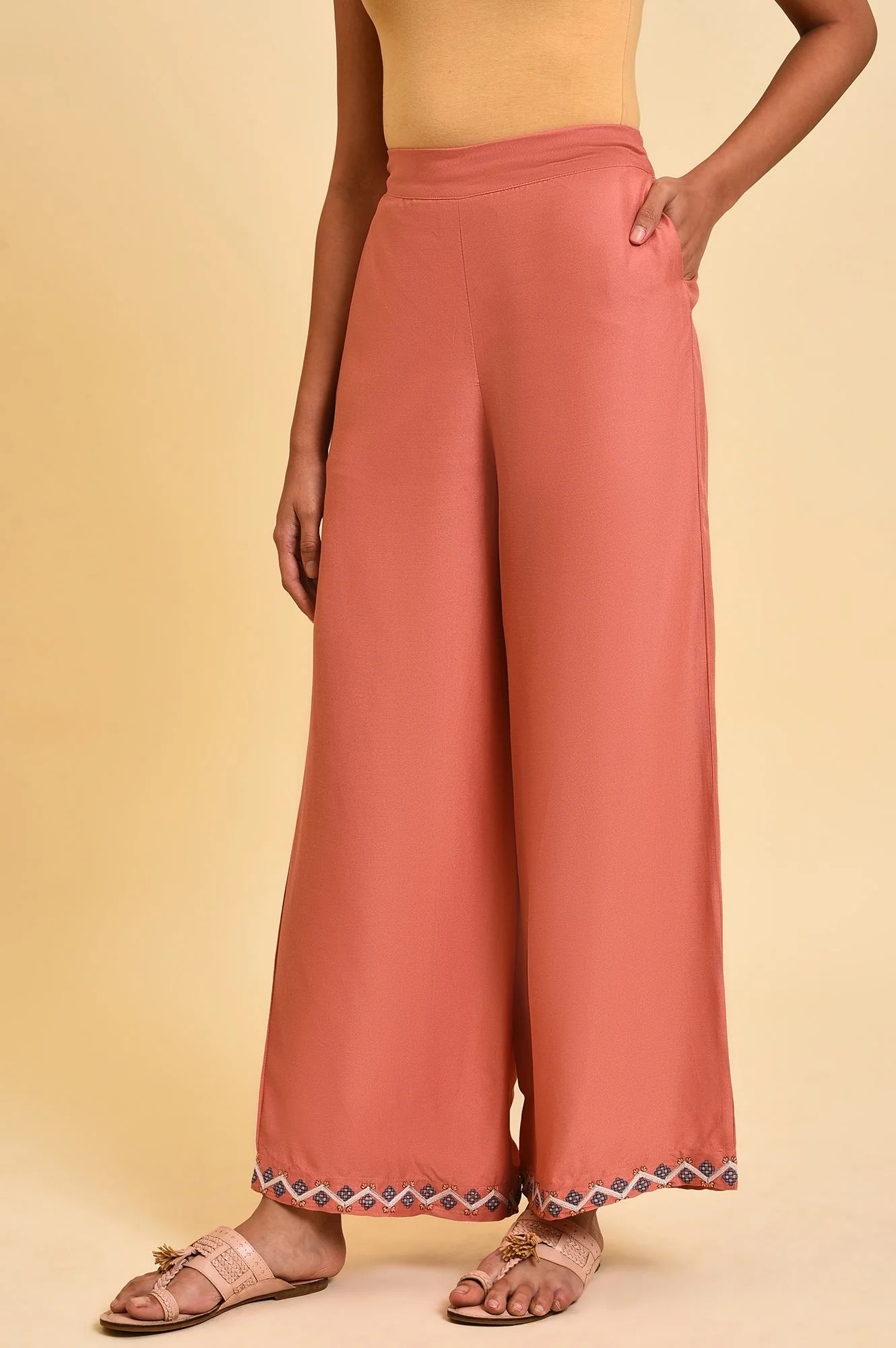 Light Orange Plus Size Parallel Pants - Image 3