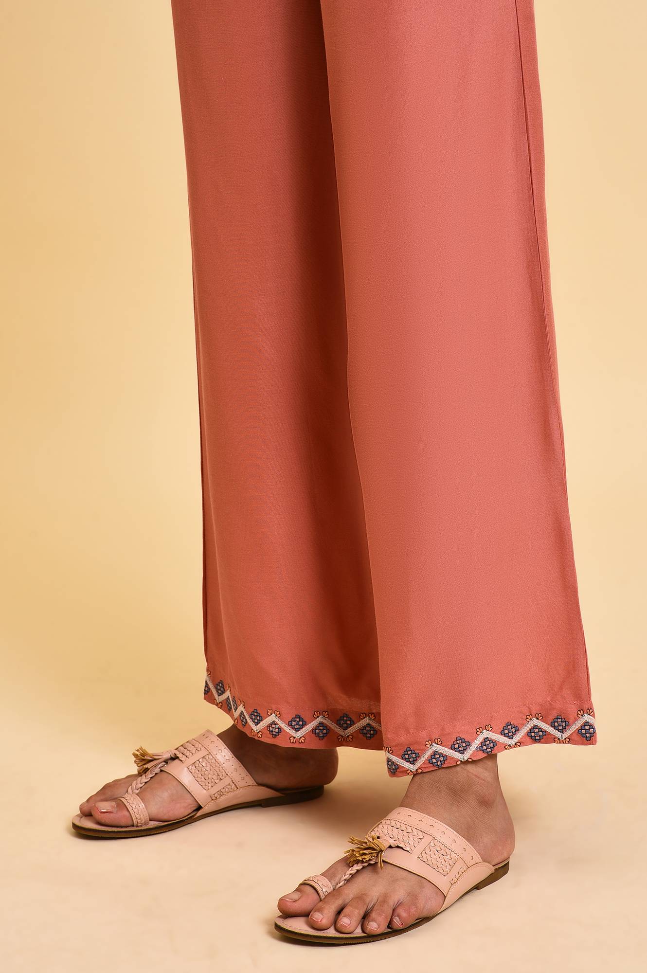 Light Orange Plus Size Parallel Pants - Image 7