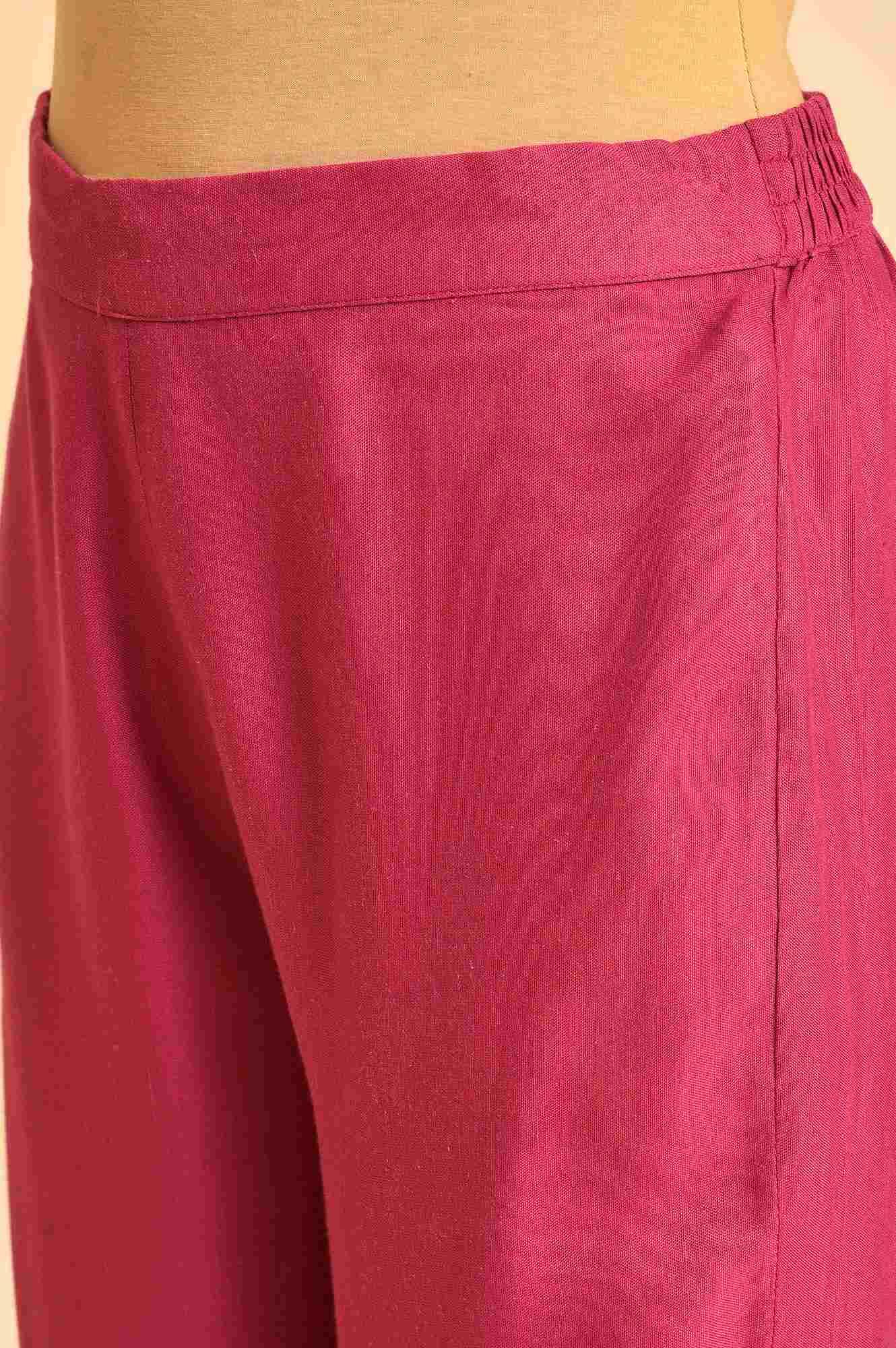 Light Pink Dobby Kurta, Pants And Dupatta Set - Image 8