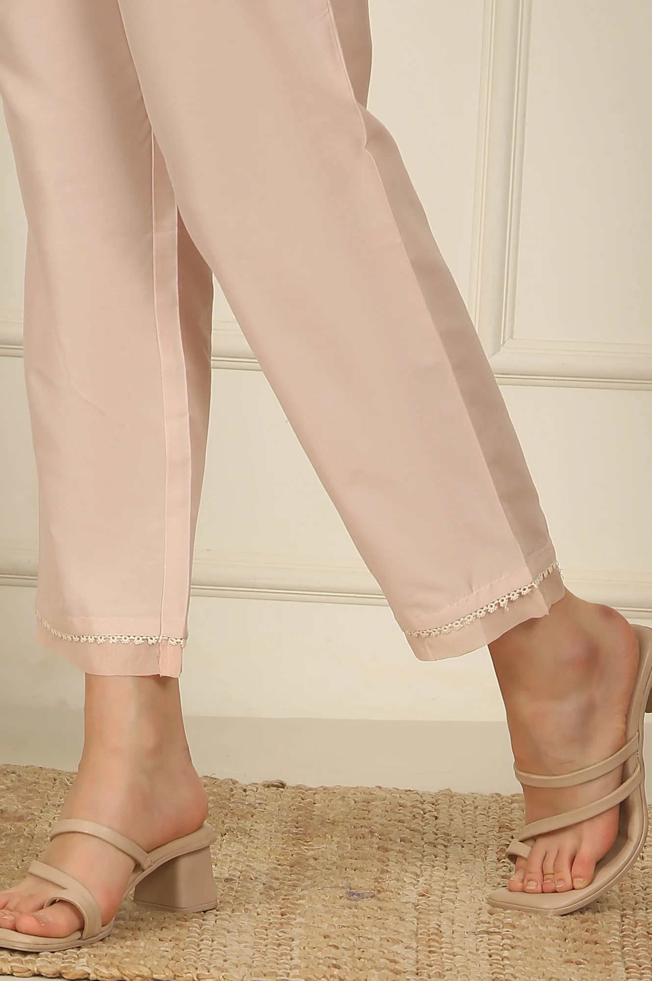 Light Pink Embroidered Organza Kurta, Pants and Dupatta Set - Image 10