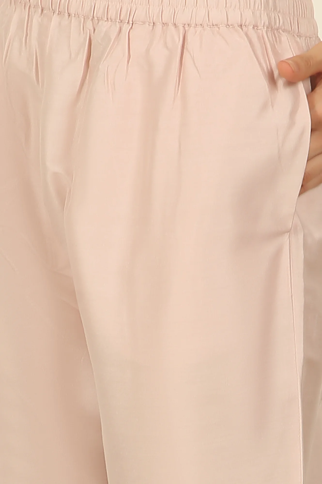Light Pink Embroidered Organza Kurta, Pants and Dupatta Set - Image 9