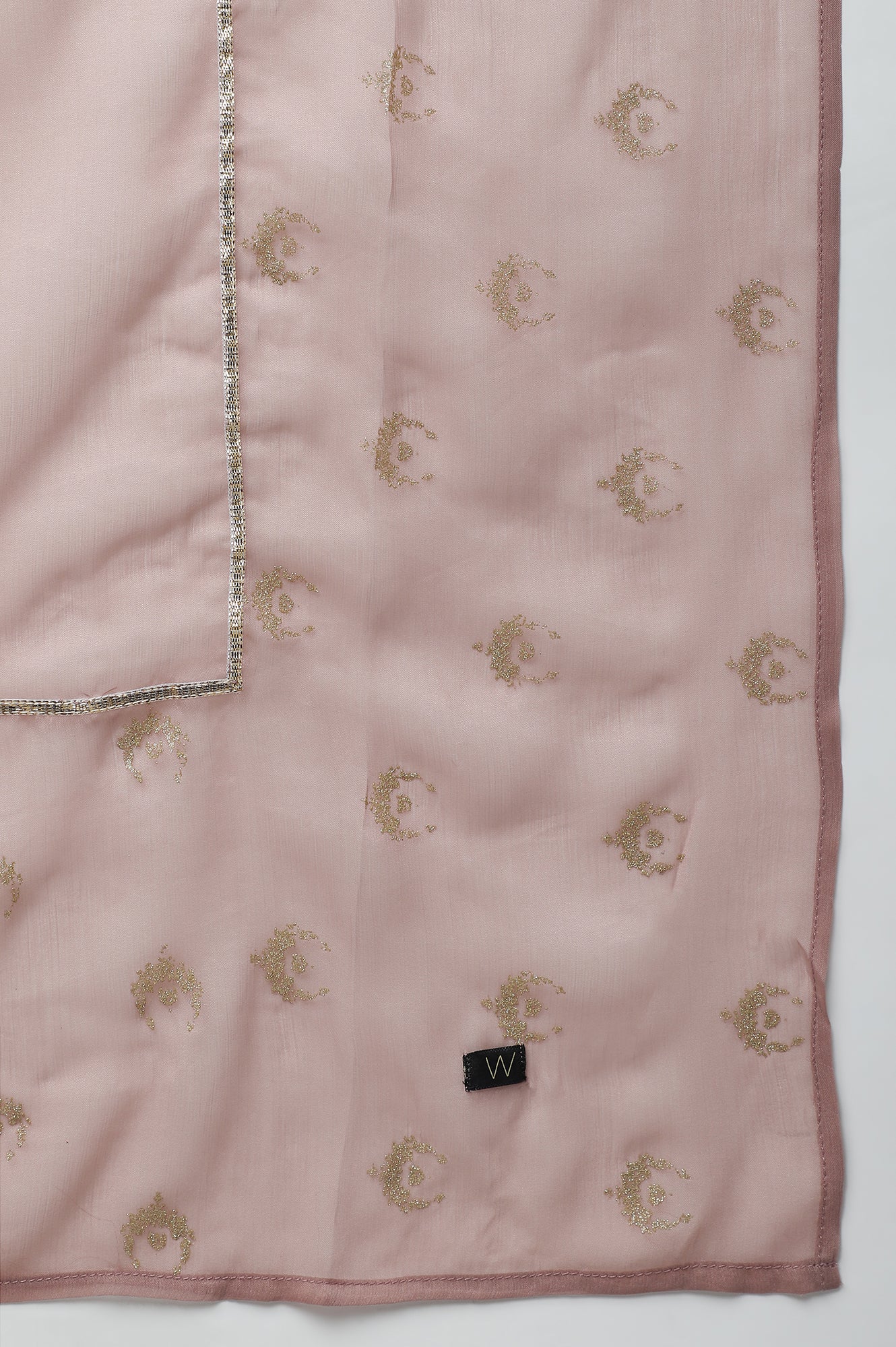 Light Pink Festive Paisley Print Dupatta - Image 4