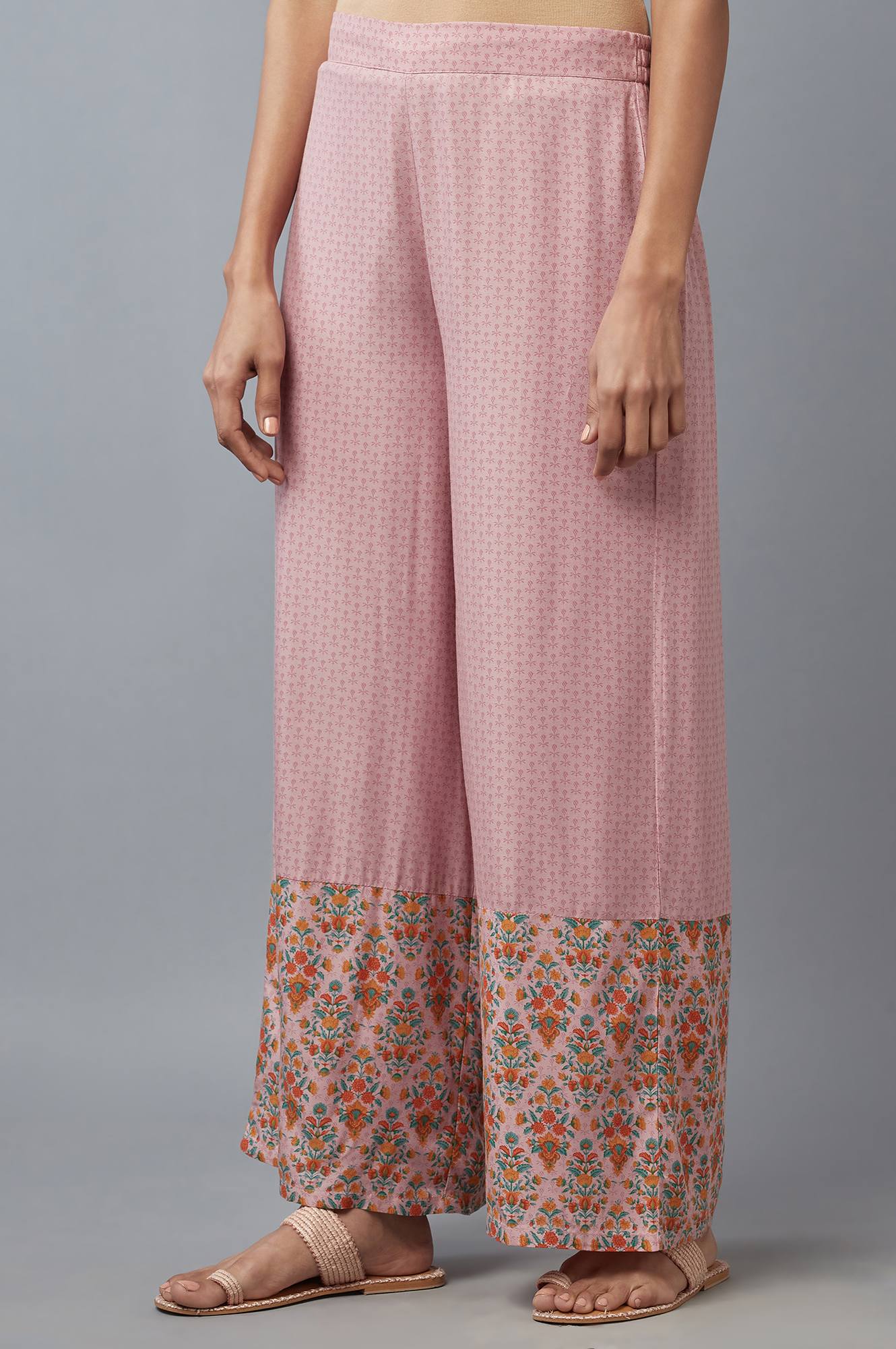 Nectar Pink Floral Printed Parallel Pants - Image 3