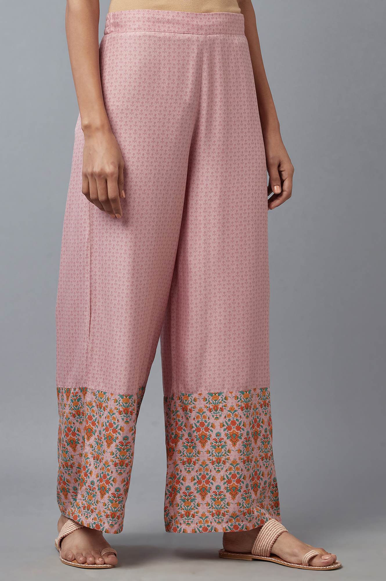 Nectar Pink Floral Printed Parallel Pants - Image 4