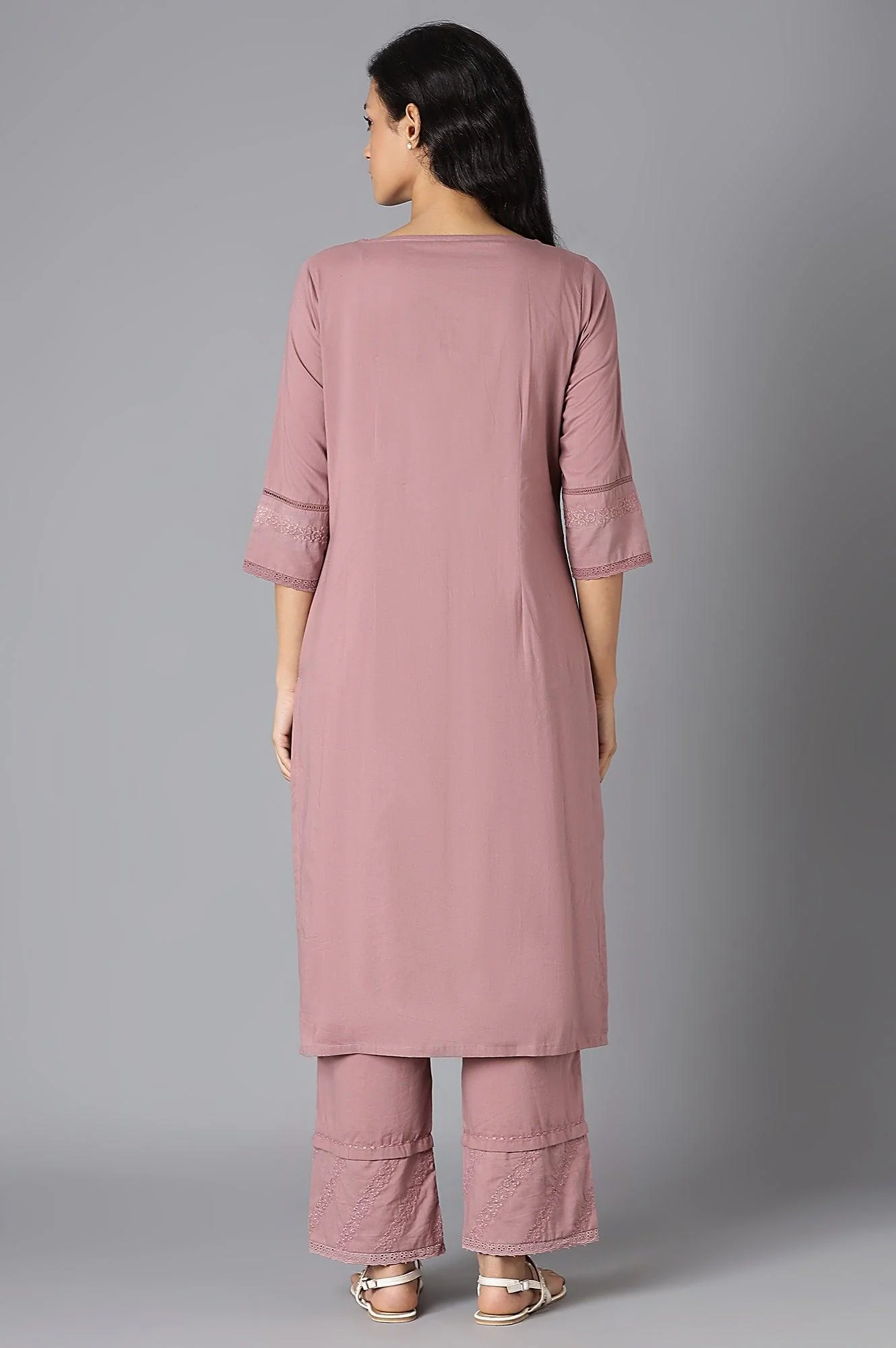 Light Pink Pintuck Cotton kurta - Image 2