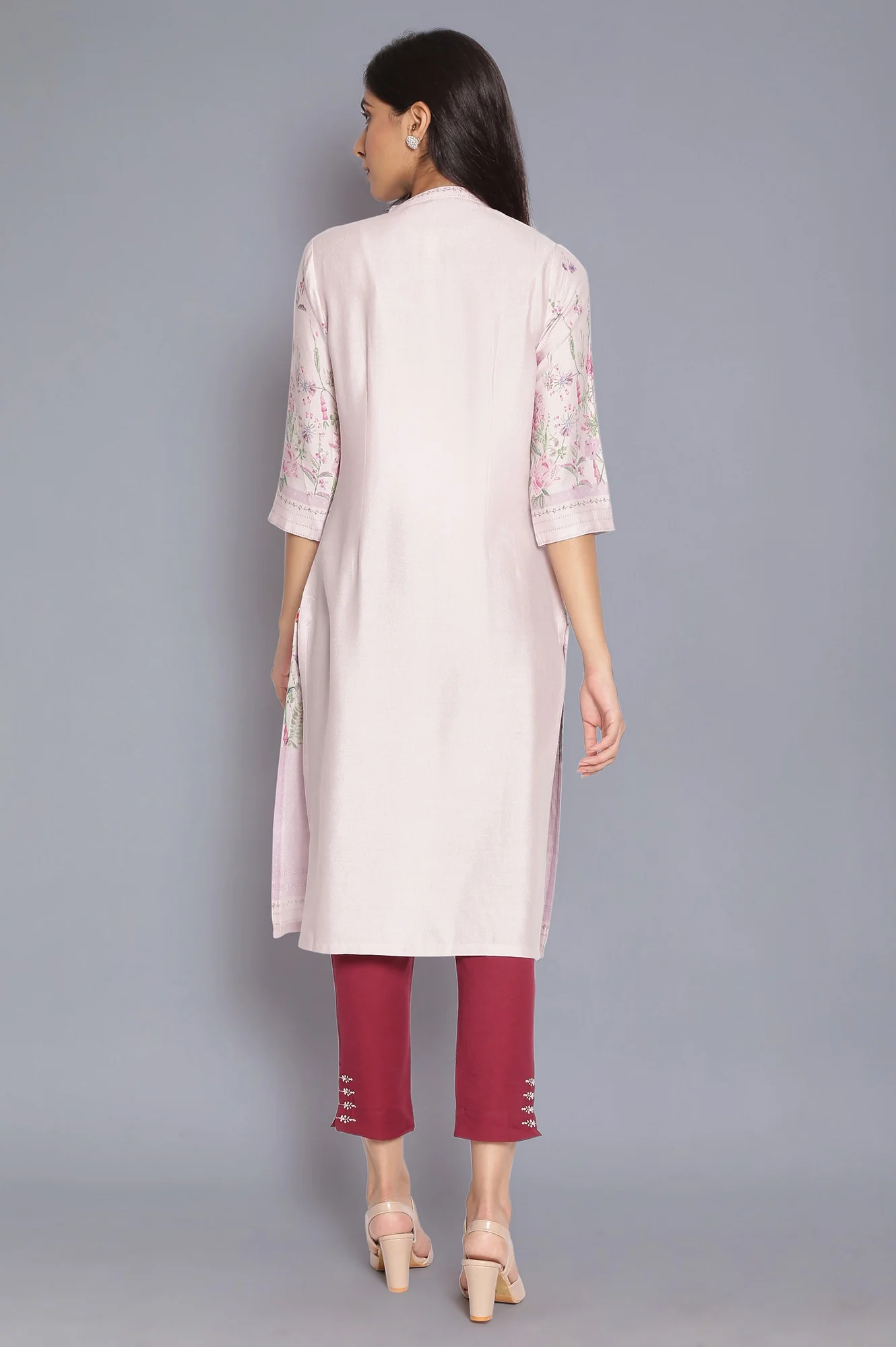 Light Pink Placement Print kurta - Image 2