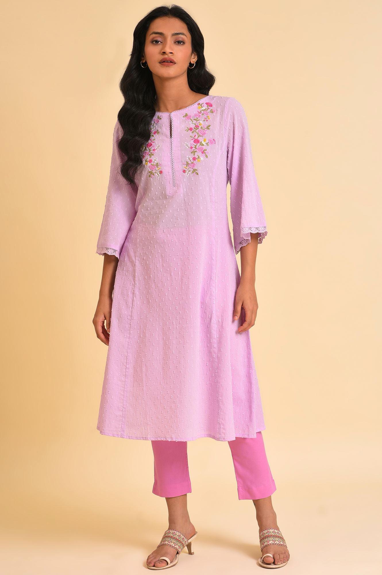 Light Pink Solid Straight Slim Pants - Image 5