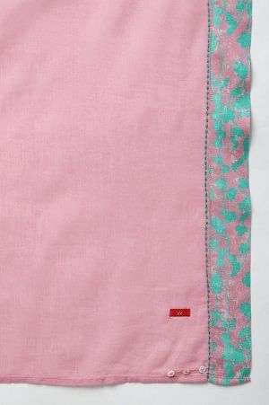 Light Purple Floral Print Straight kurta with Pants and Dupatta - Image 2