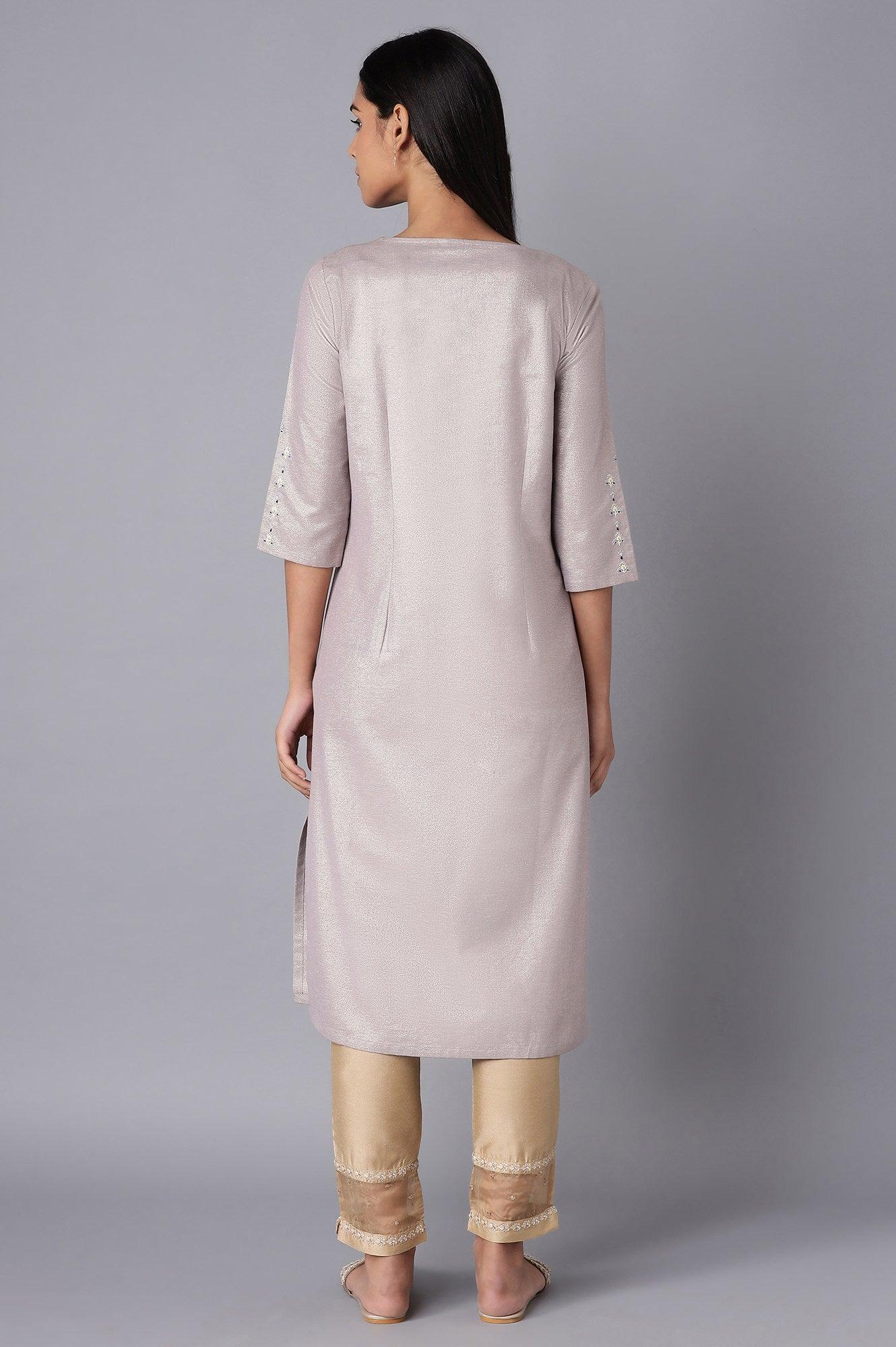 Light Purple Shimmery kurta - Image 2