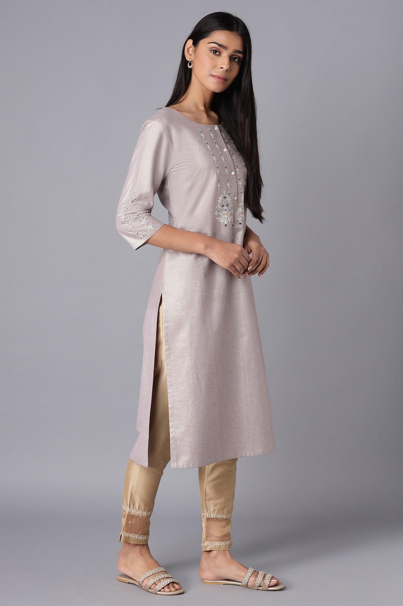 Light Purple Shimmery kurta - Image 4