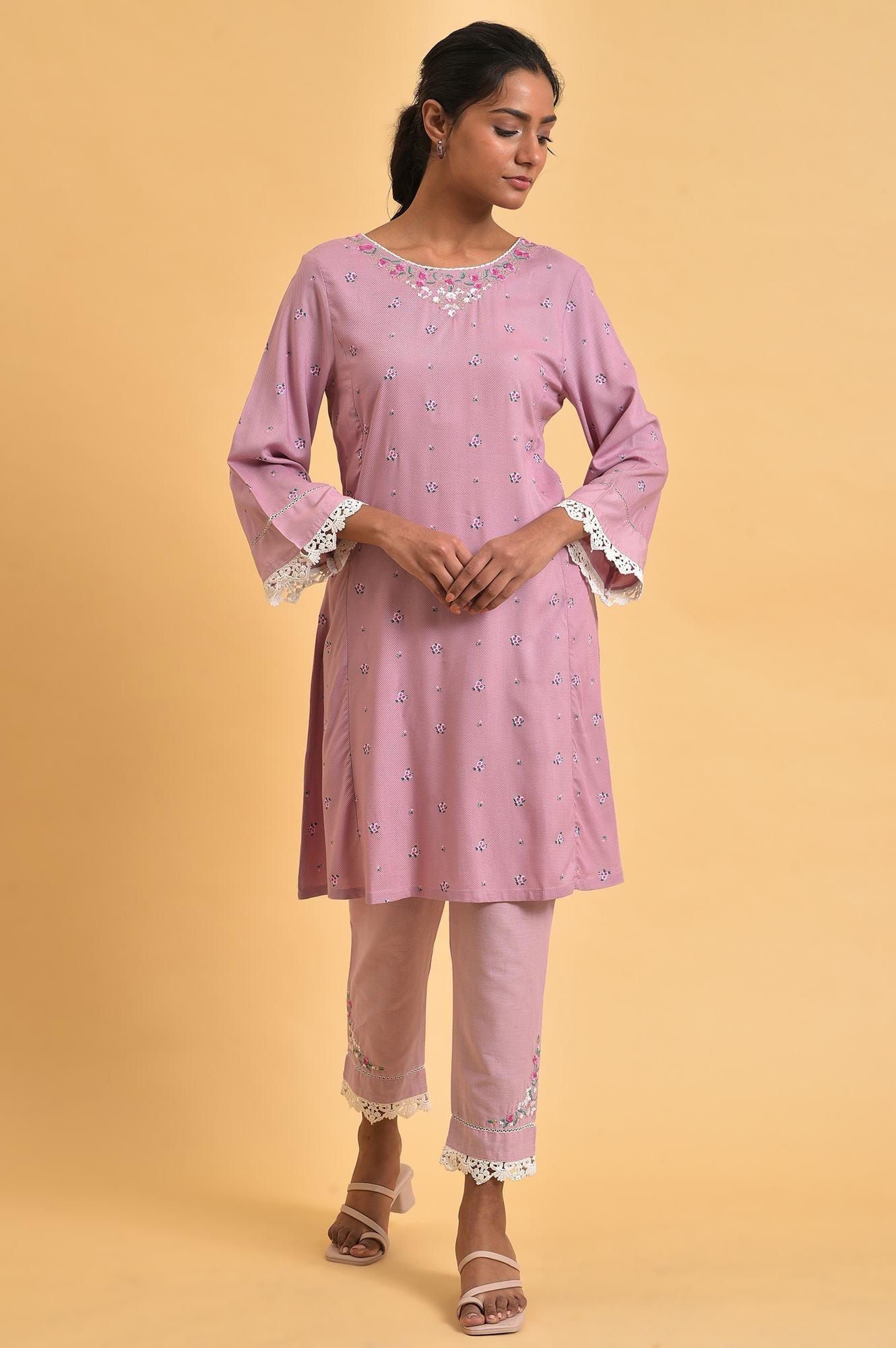 Light Purple Short kurta Set - Image 10