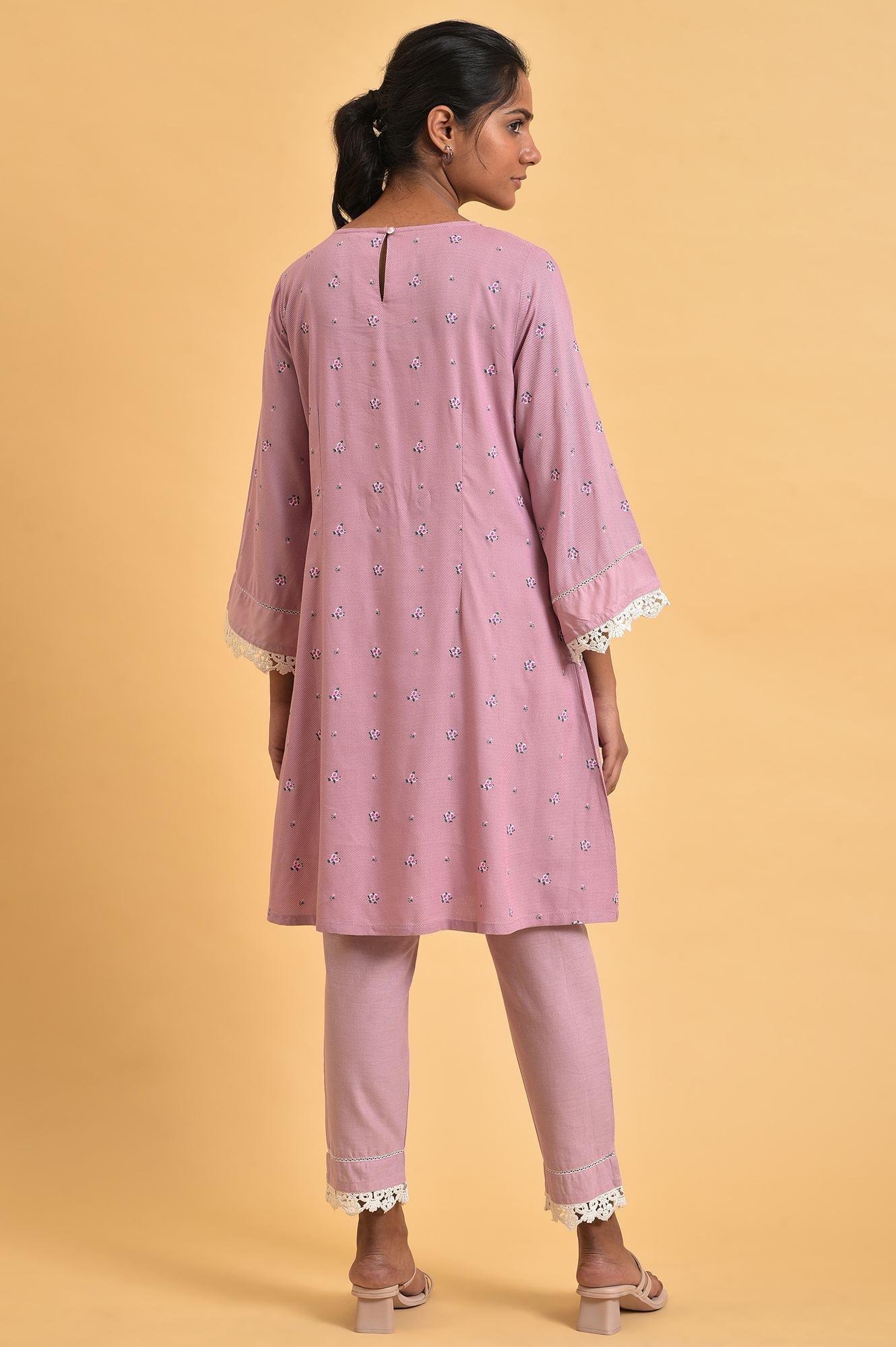 Light Purple Short kurta Set - Image 3