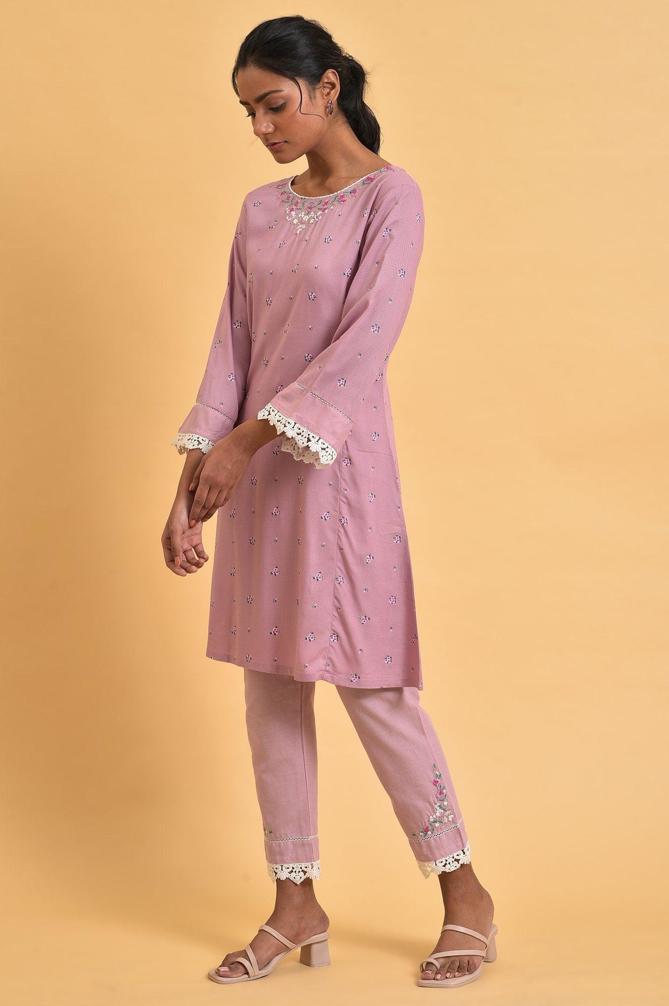 Light Purple Short kurta Set - Image 4