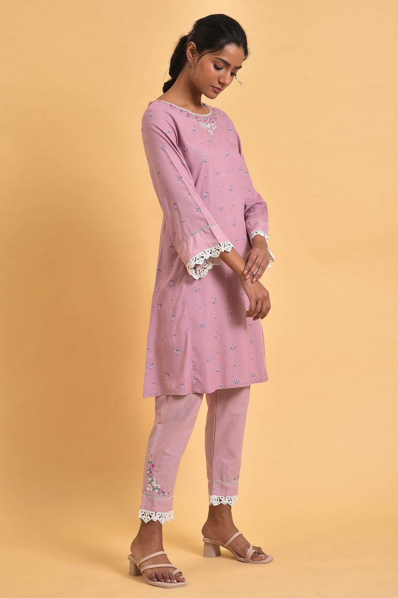 Light Purple Short kurta Set - Image 5
