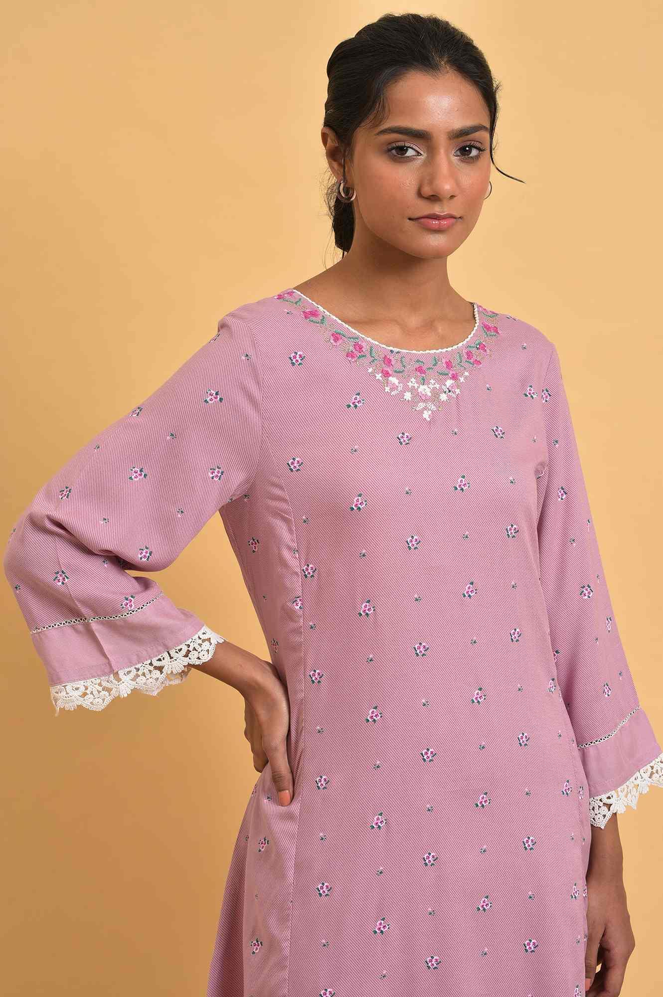 Light Purple Short kurta Set - Image 6