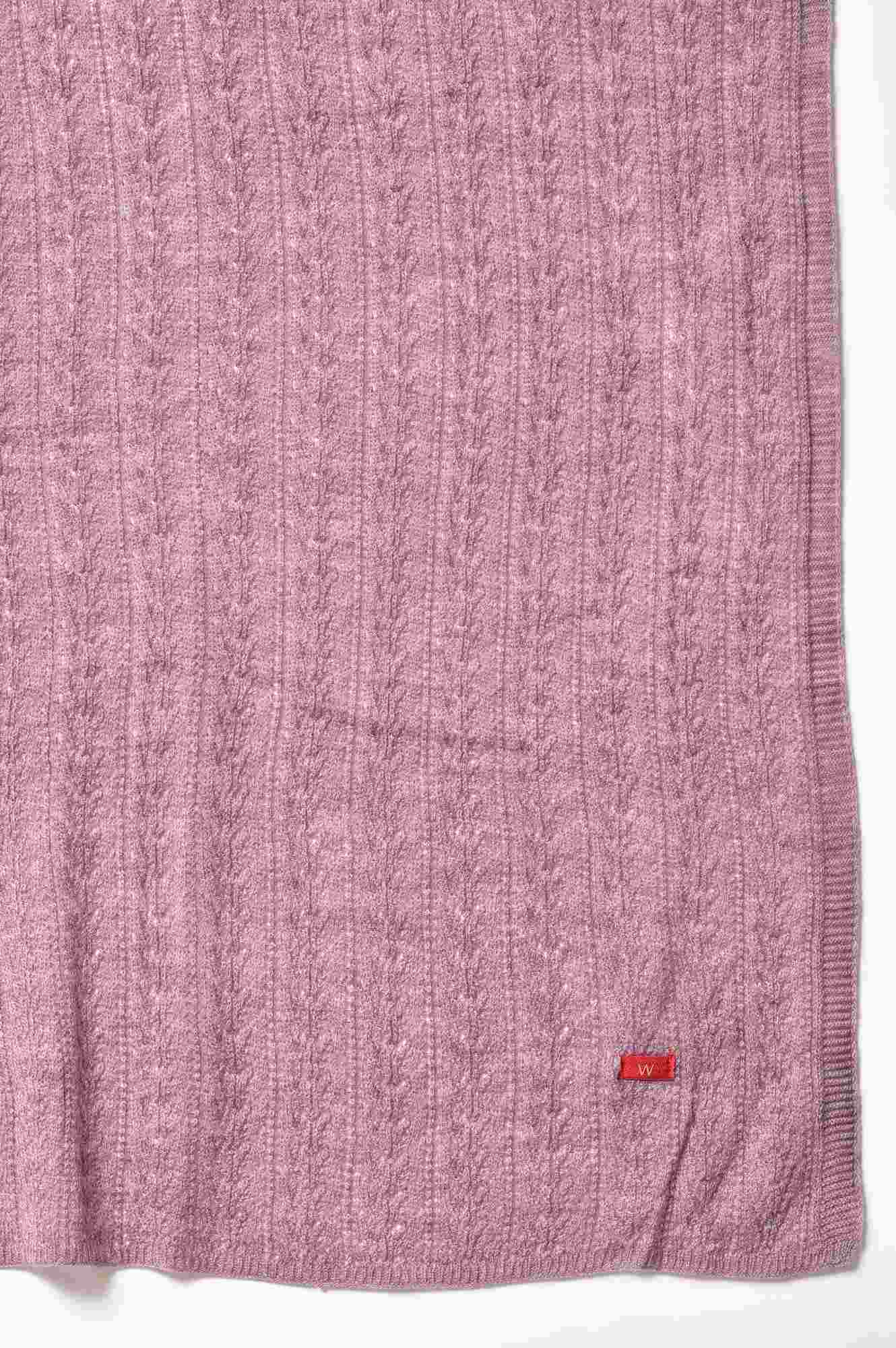 Light Purple Stripe Design Knitted Shawl - Image 4