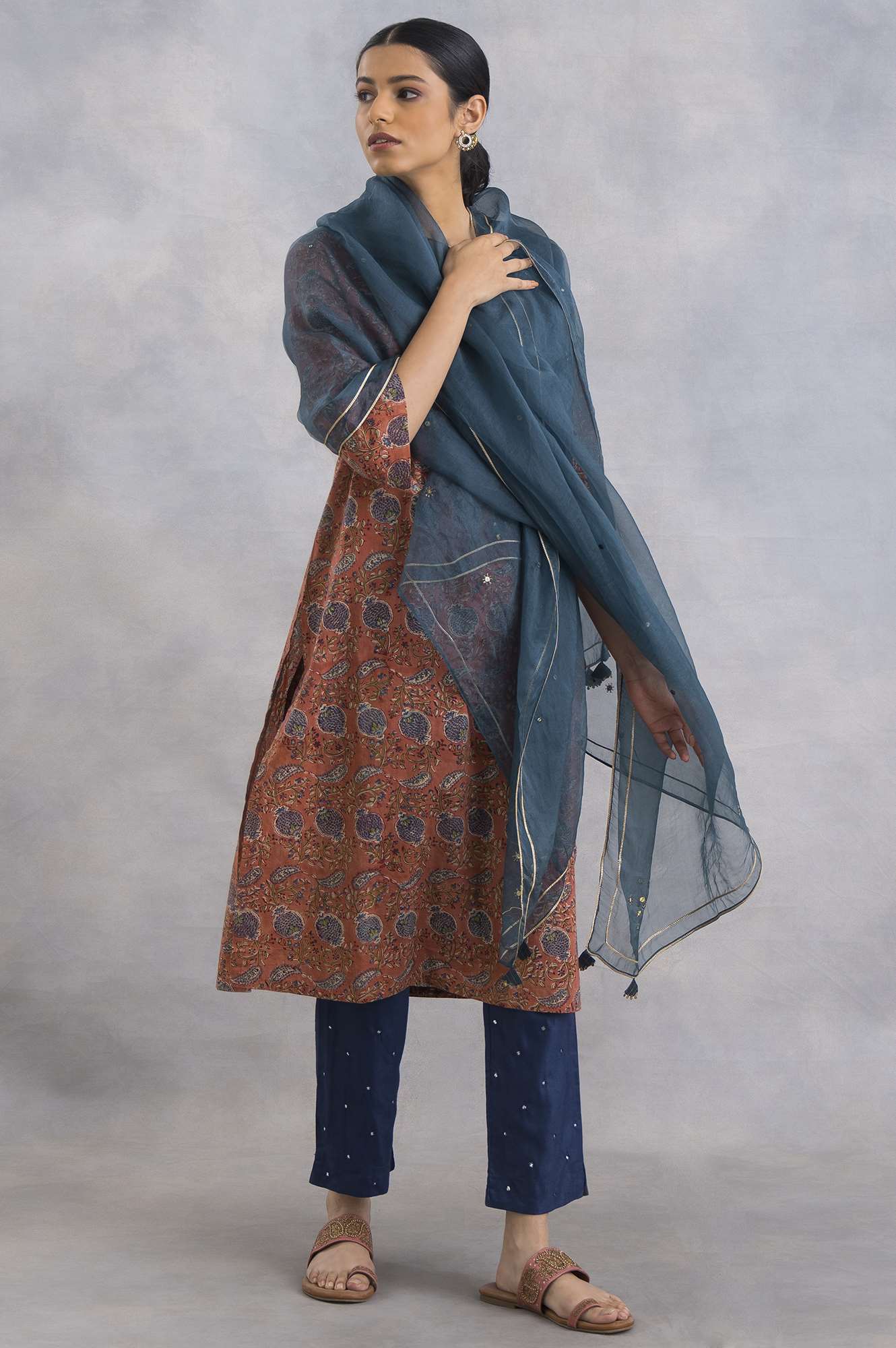 Light Rust Hand Block Print kurta - Image 7