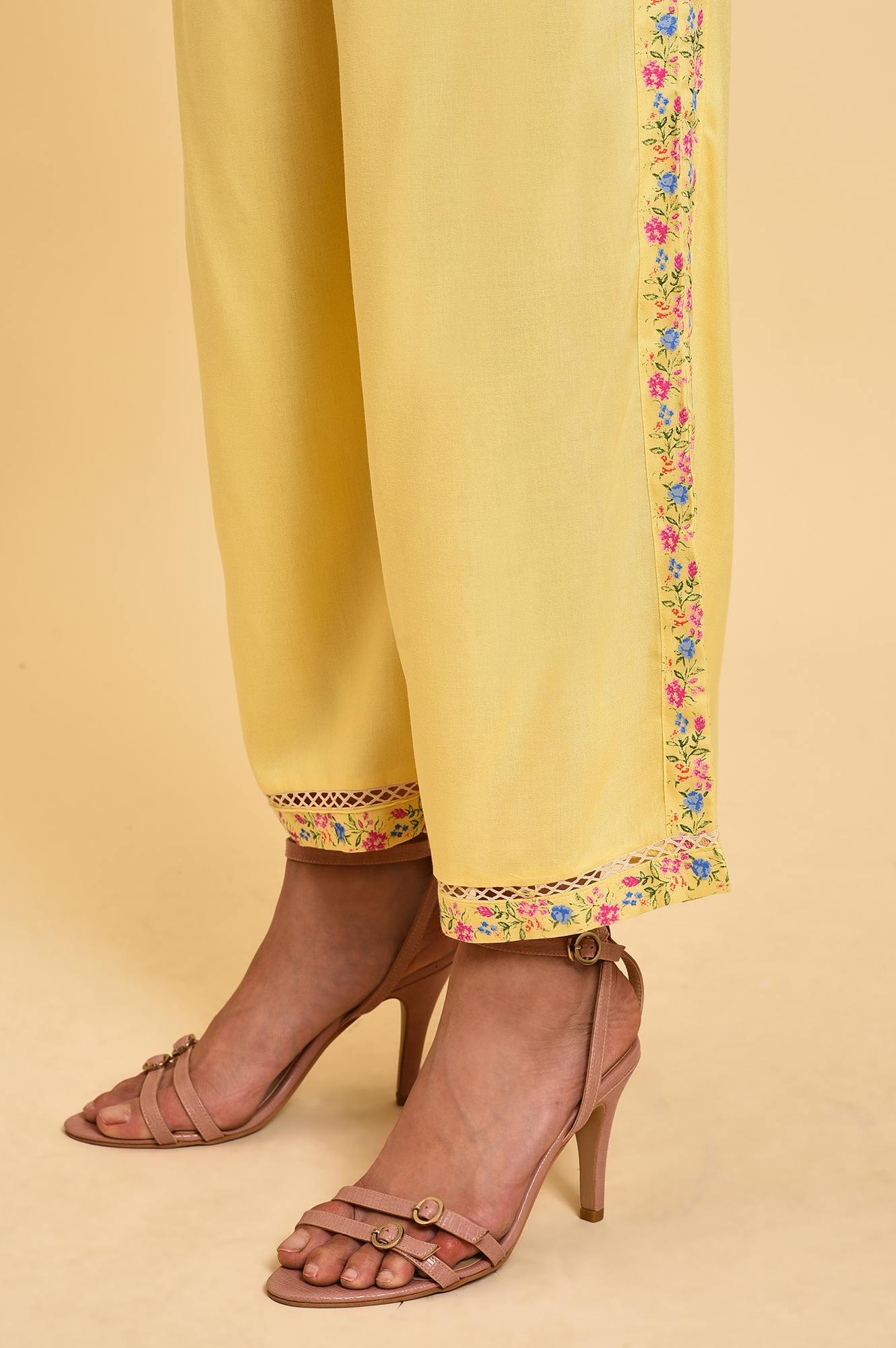 Light Yellow Embroidered kurta Set - Image 8