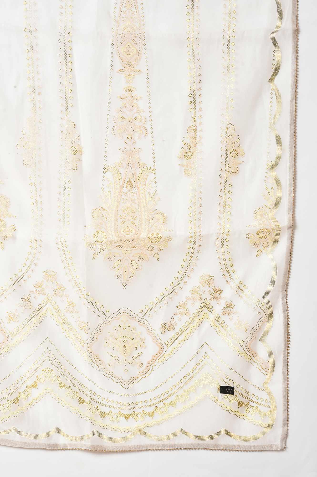 Light Yellow Short kurta With Sharara And Dupatta - Image 9