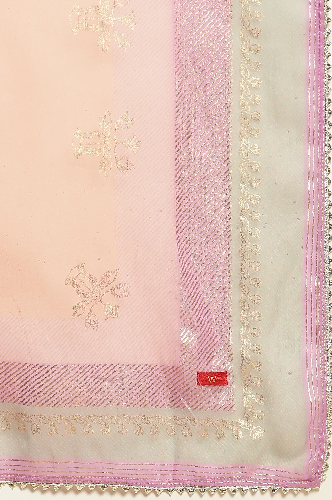 Lilac Floral Printed Chiffon Dupatta - Image 5