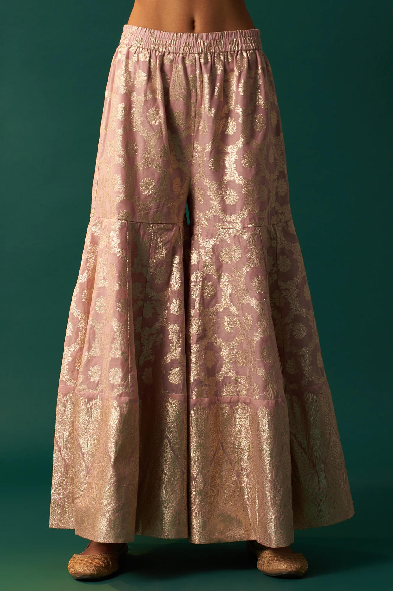 Lilac Embroidered Panelled Silk Organza Short Kurta with Culotte and Dupatta Set - Image 8