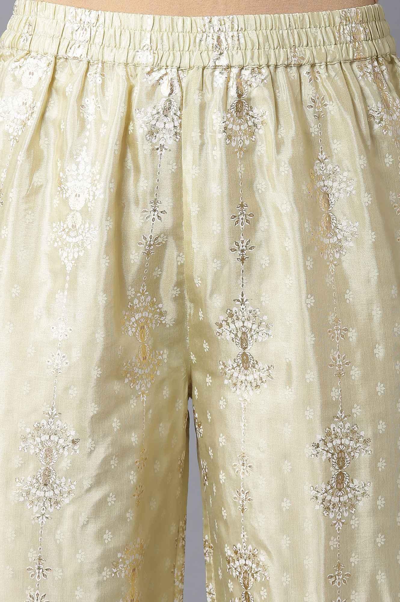 Lime Green Embroidered kurta With Parallel Pants And Dupatta - Image 6