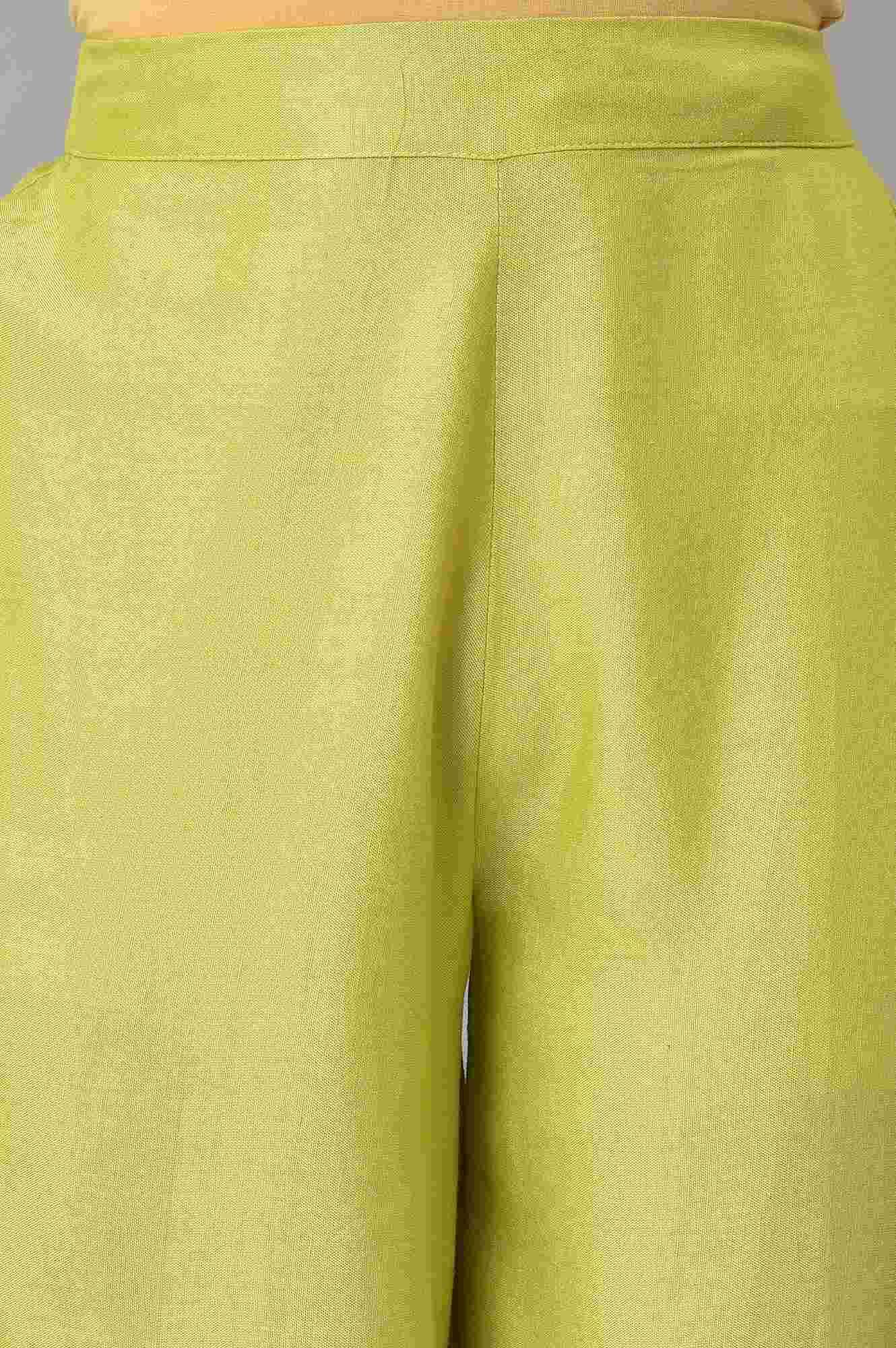 Lime Green Pants With Lace Detail - Image 6