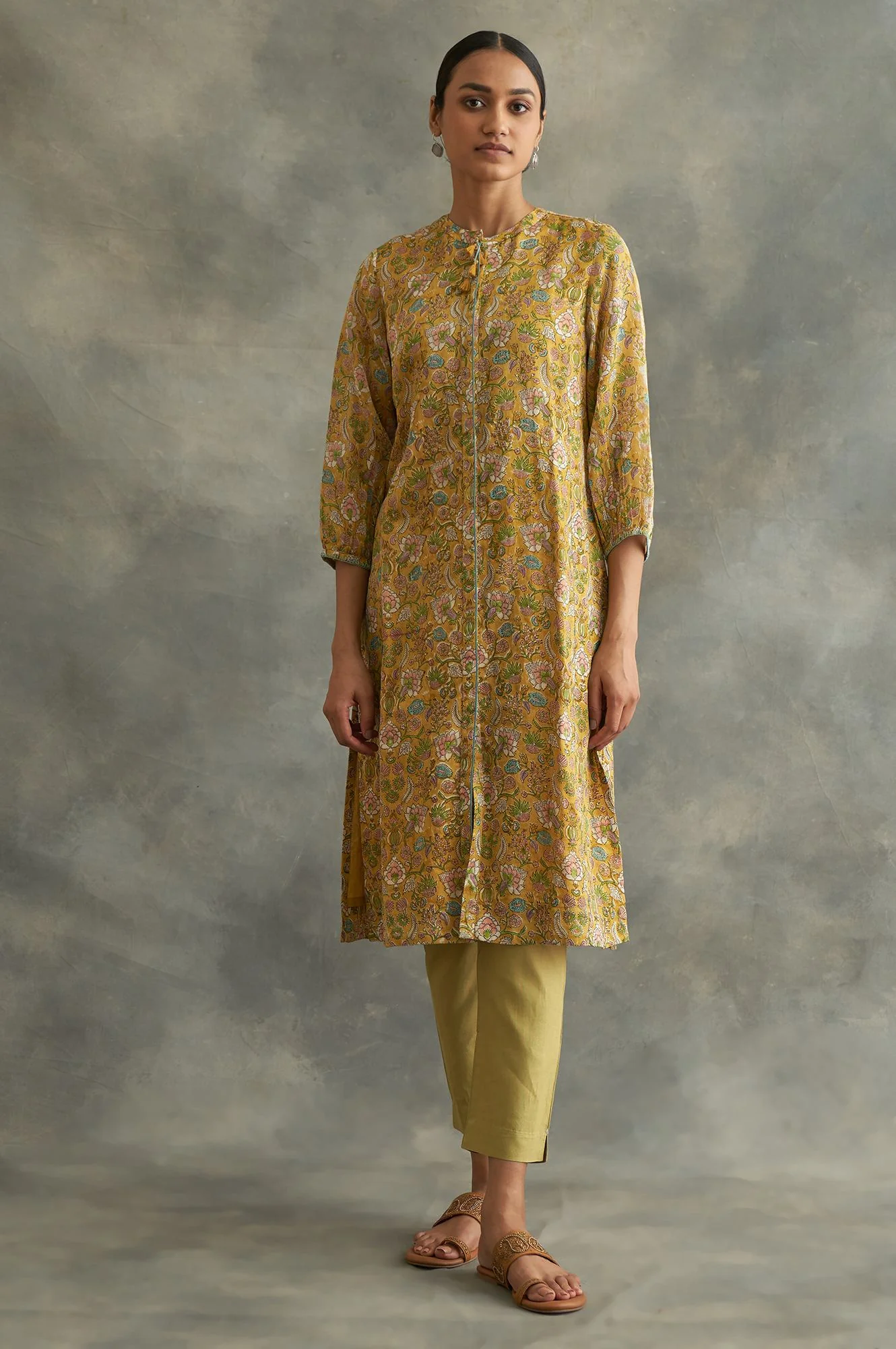 Lime Green Solid Slim Pants - Image 5