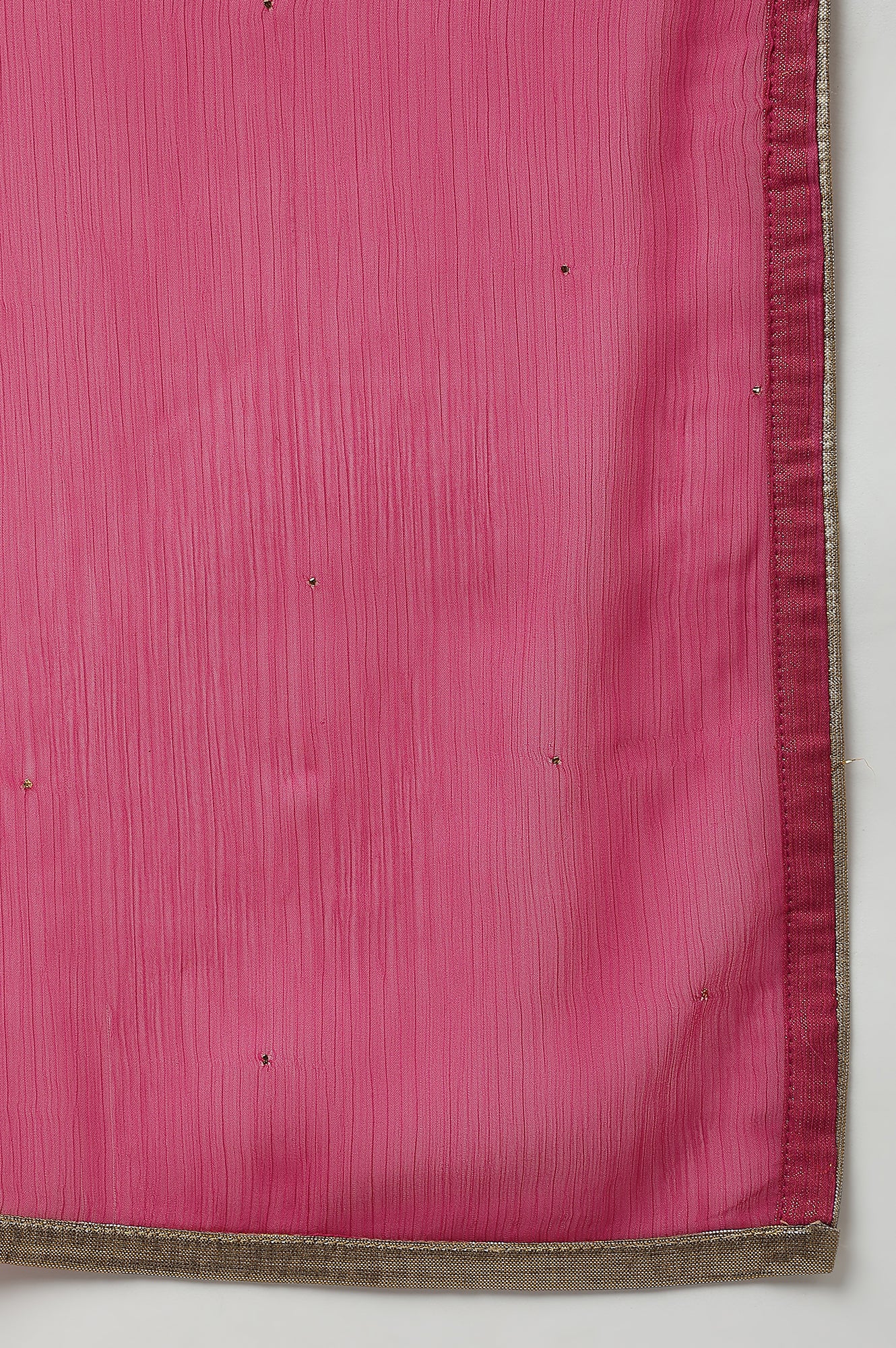 Magenta Crinckled Chiffon Dupatta With Mukaish - Image 5