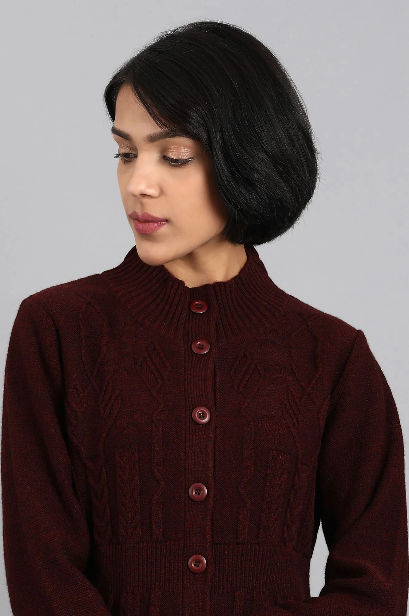 Maroon Open Front Jacket - Image 6