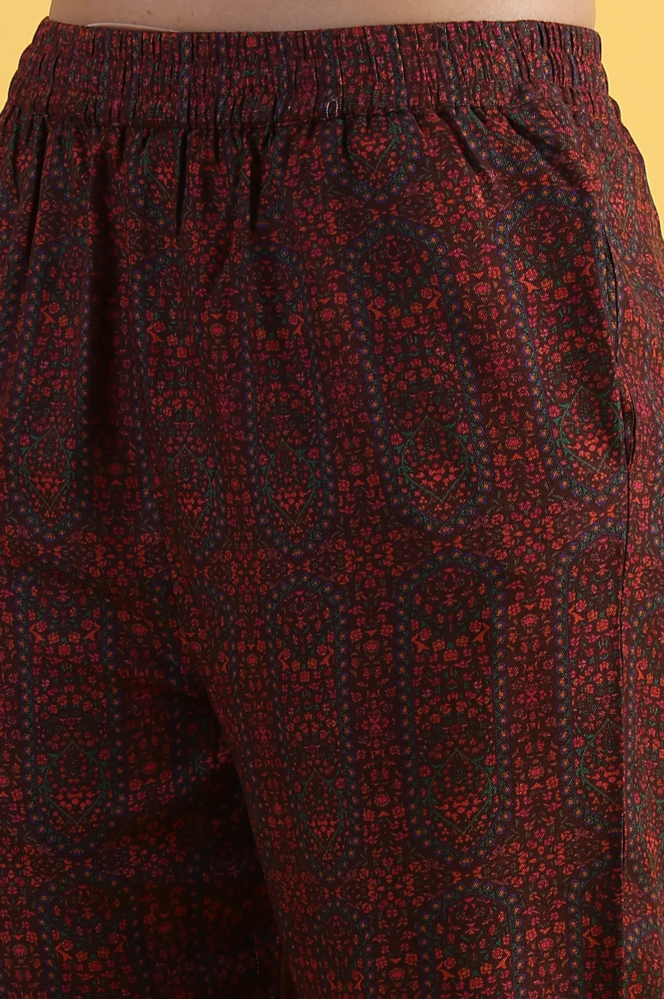 Maroon Printed A-Line Kurta & Straight pant Set - Image 8
