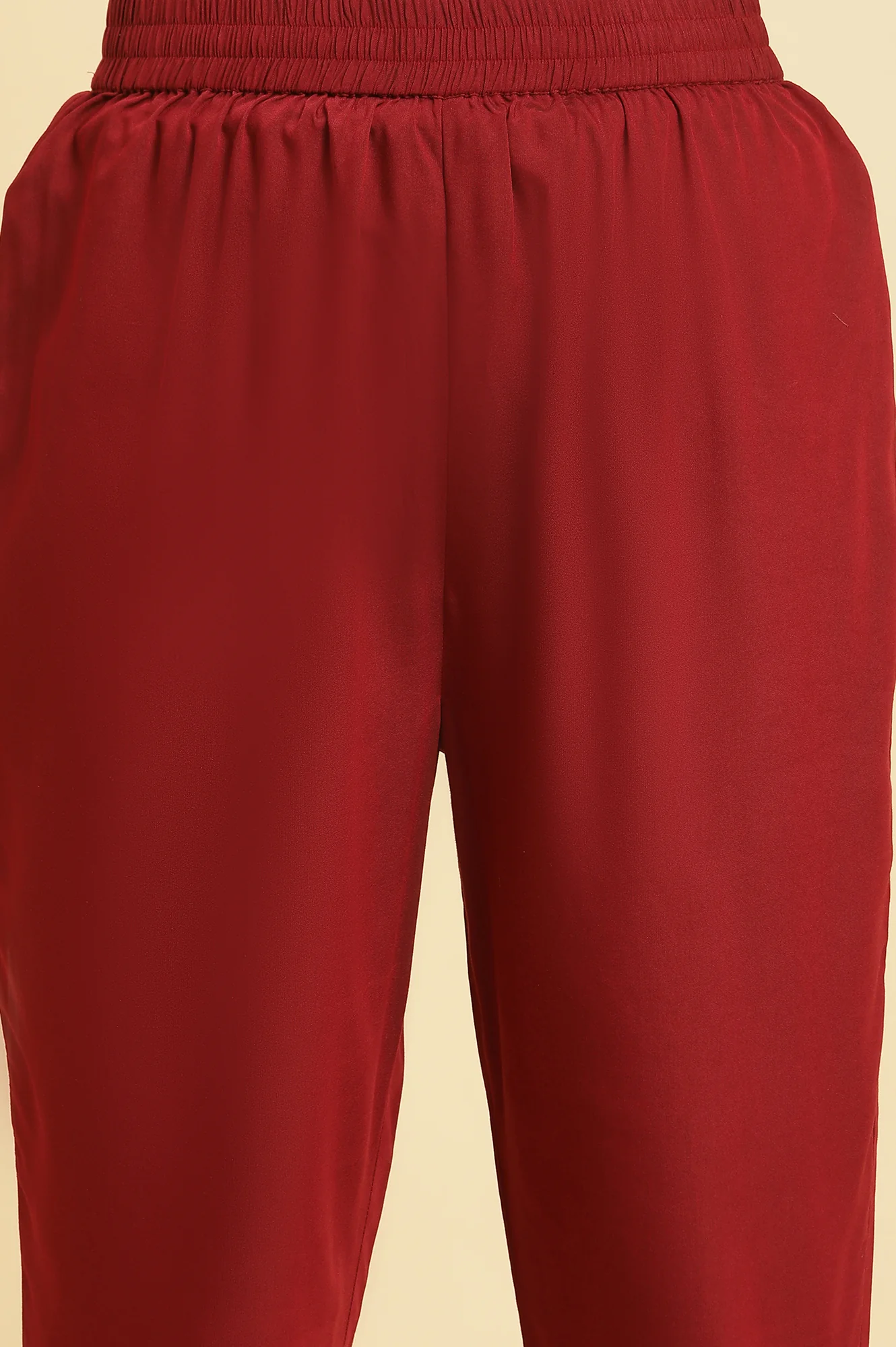 Maroon Solid Kurta, Pants And Jacquard Dupatta - Image 8