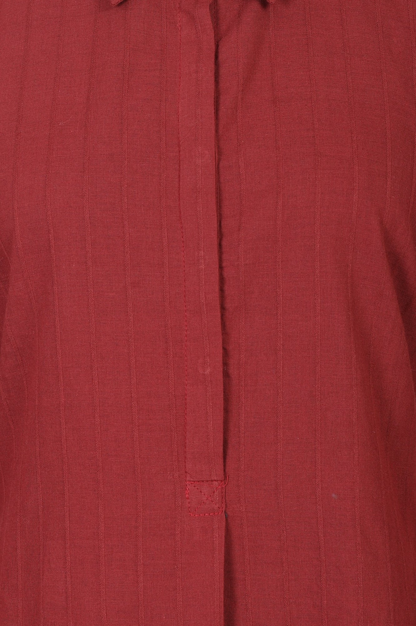 Maroon Solid Pure Cotton Straight Kurta - Image 2