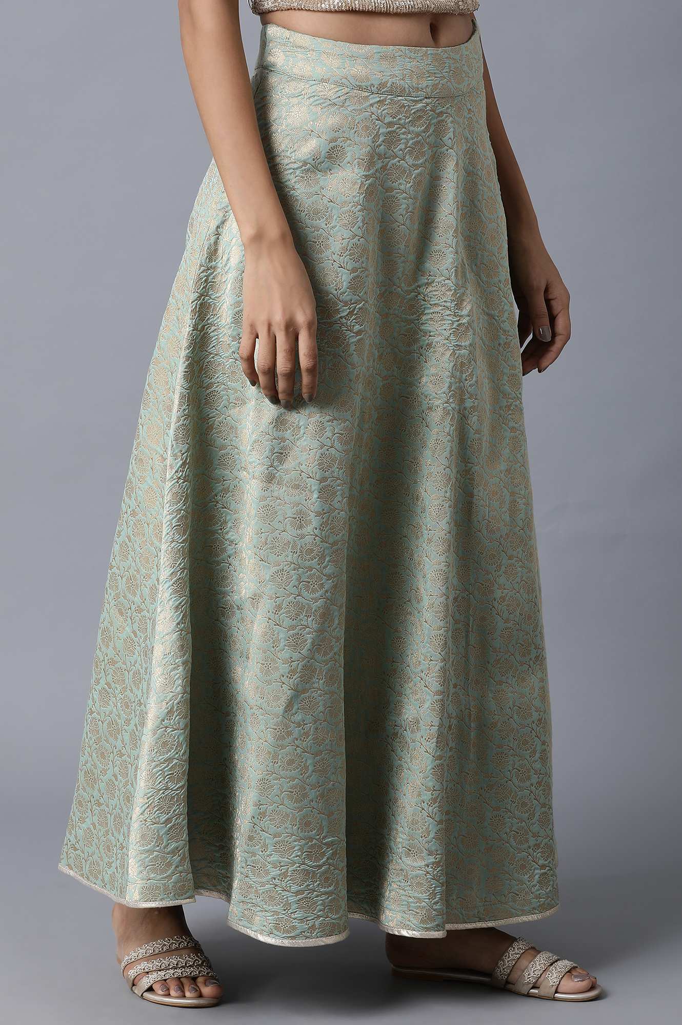 Mint Jacquard Skirt - Image 4