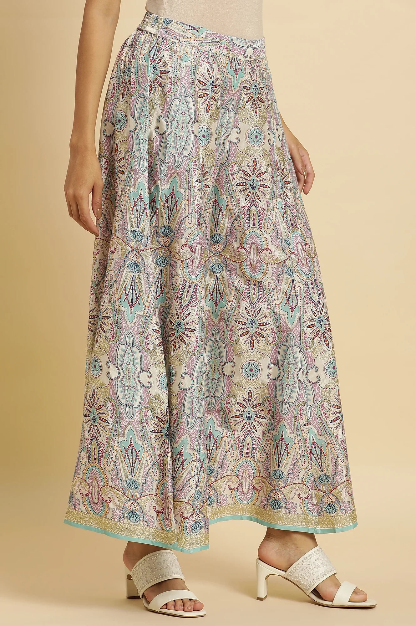 Multi-Coloured Glitter Printed Festive Cullotes - Image 4