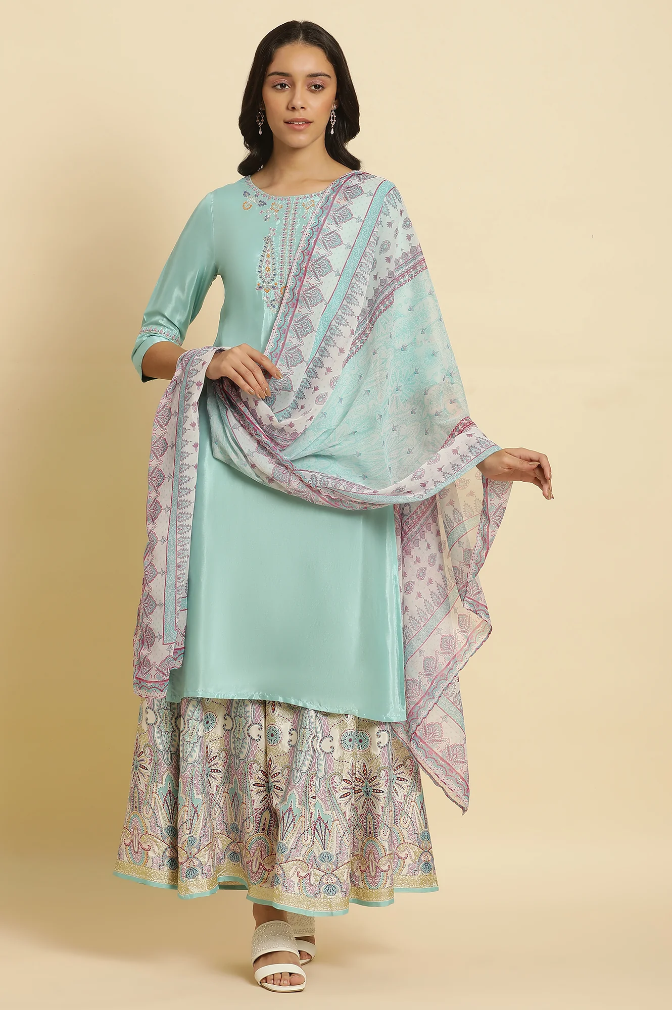 Multi-Coloured Glitter Printed Festive Cullotes - Image 5
