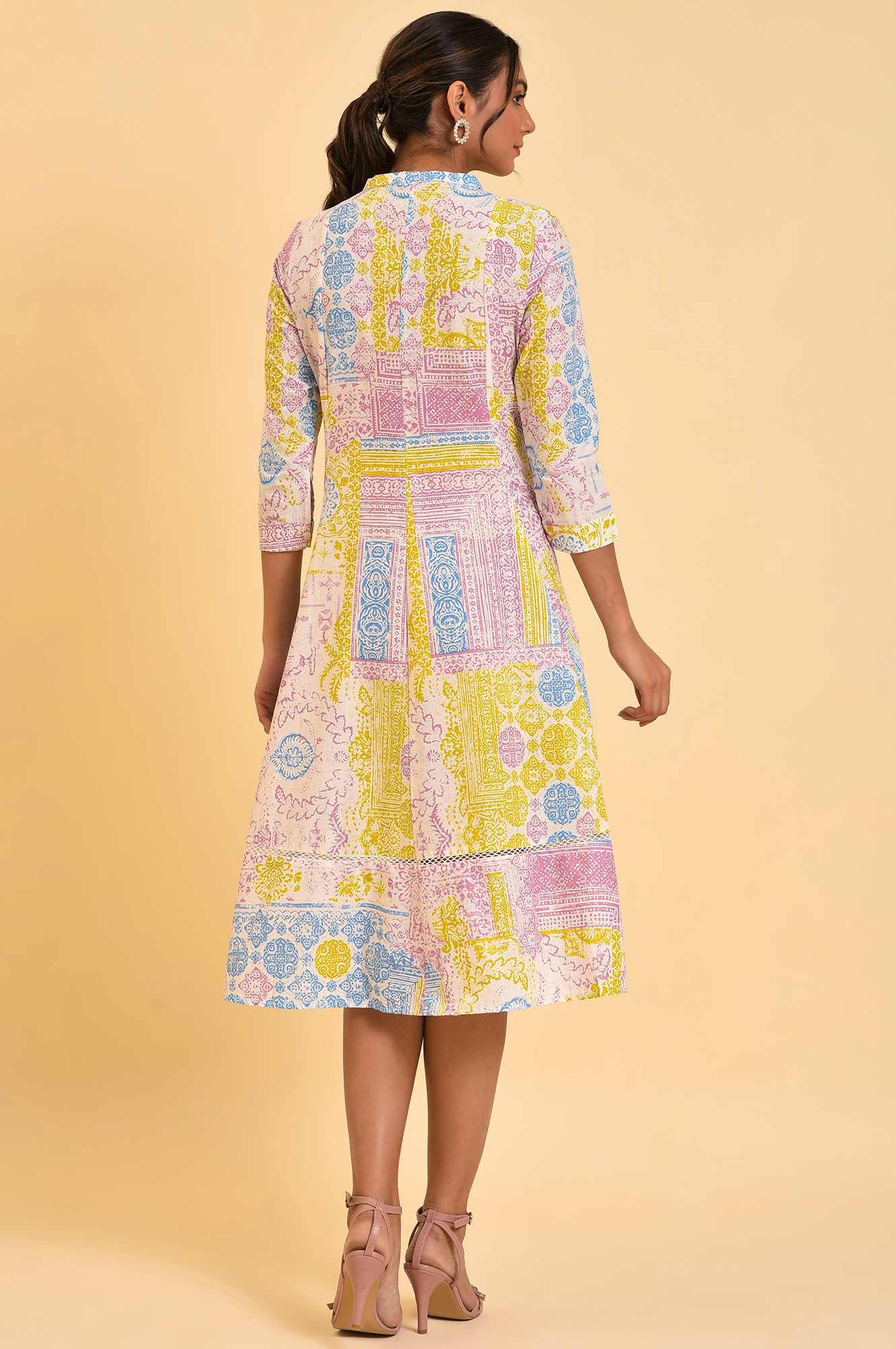 Multi-Coloured Printed Flared Dress - Image 2