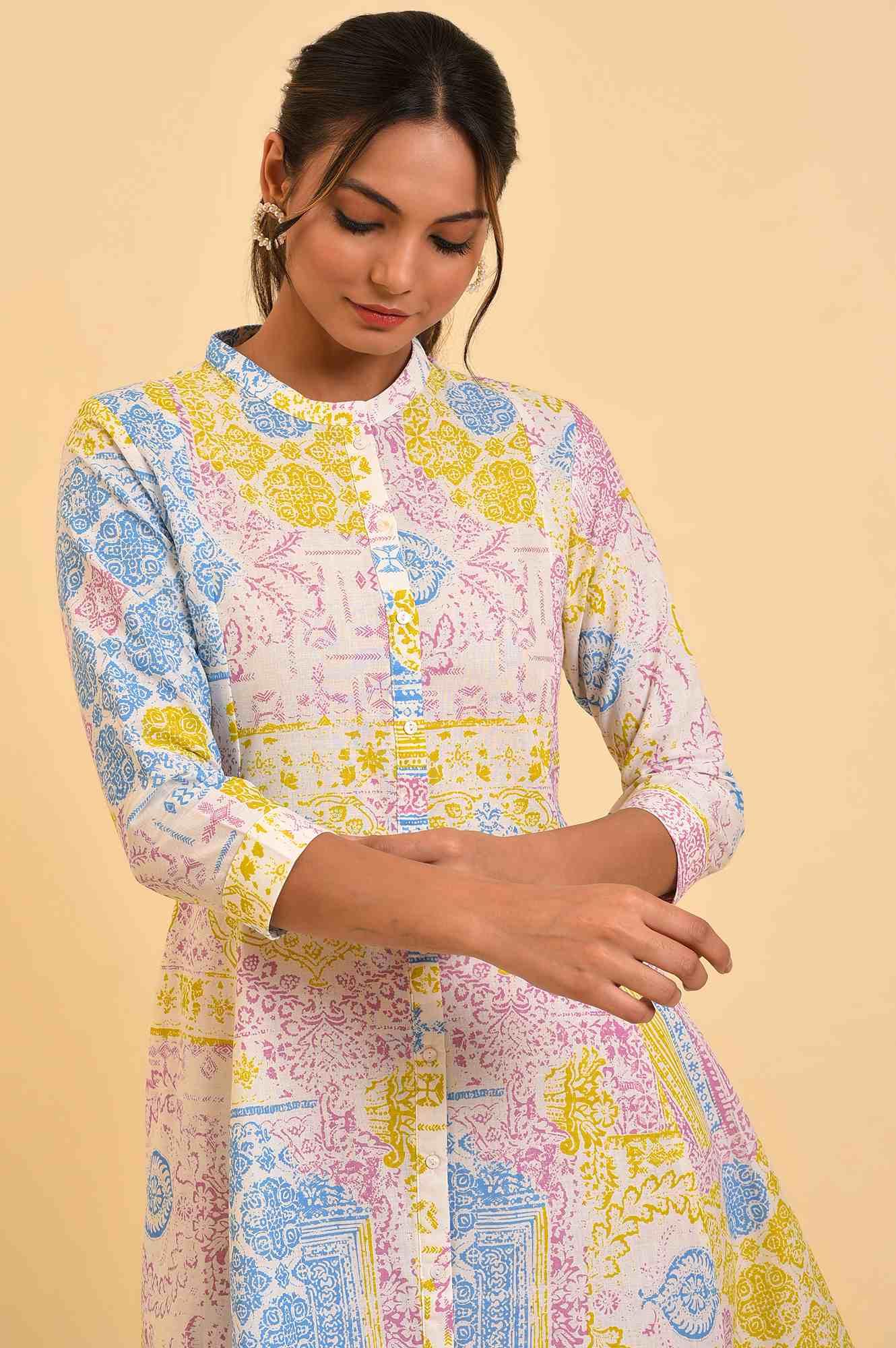 Multi-Coloured Printed Flared Dress - Image 5