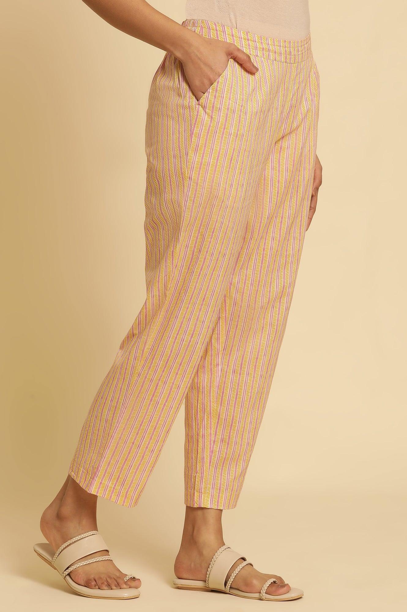 Multi-Coloured Striped Straight Pants - Image 4