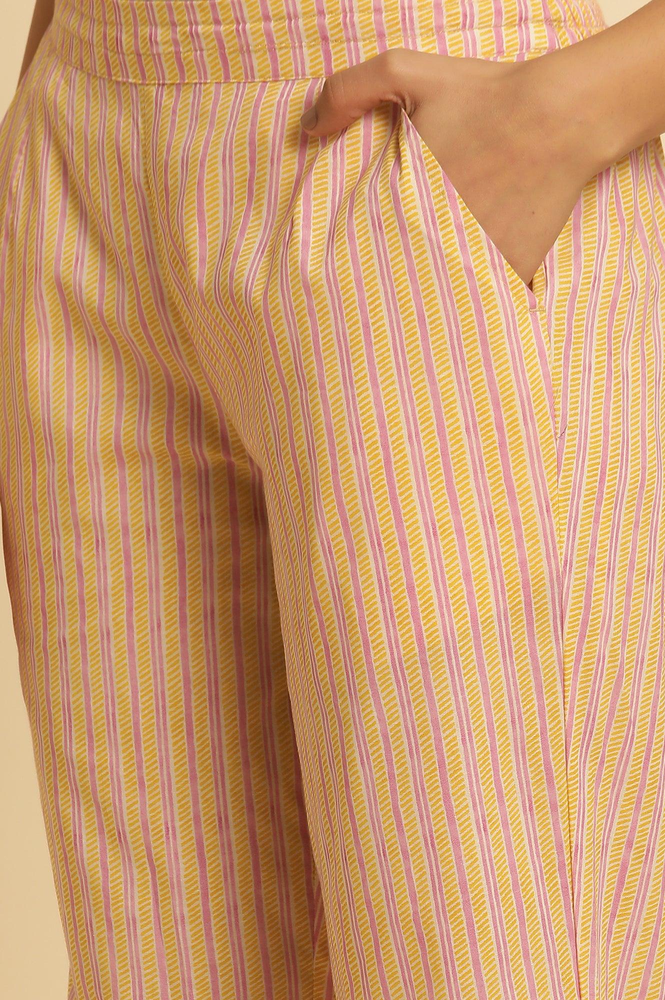 Multi-Coloured Striped Straight Pants - Image 7