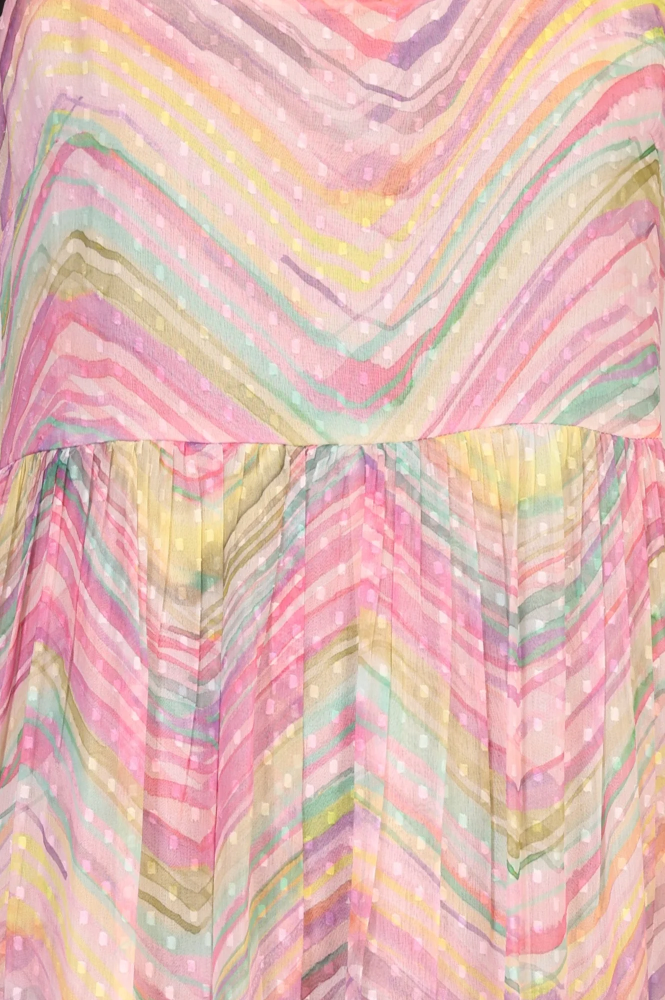 Multicolor Chevron Chiffon Tiered Dress - Image 2