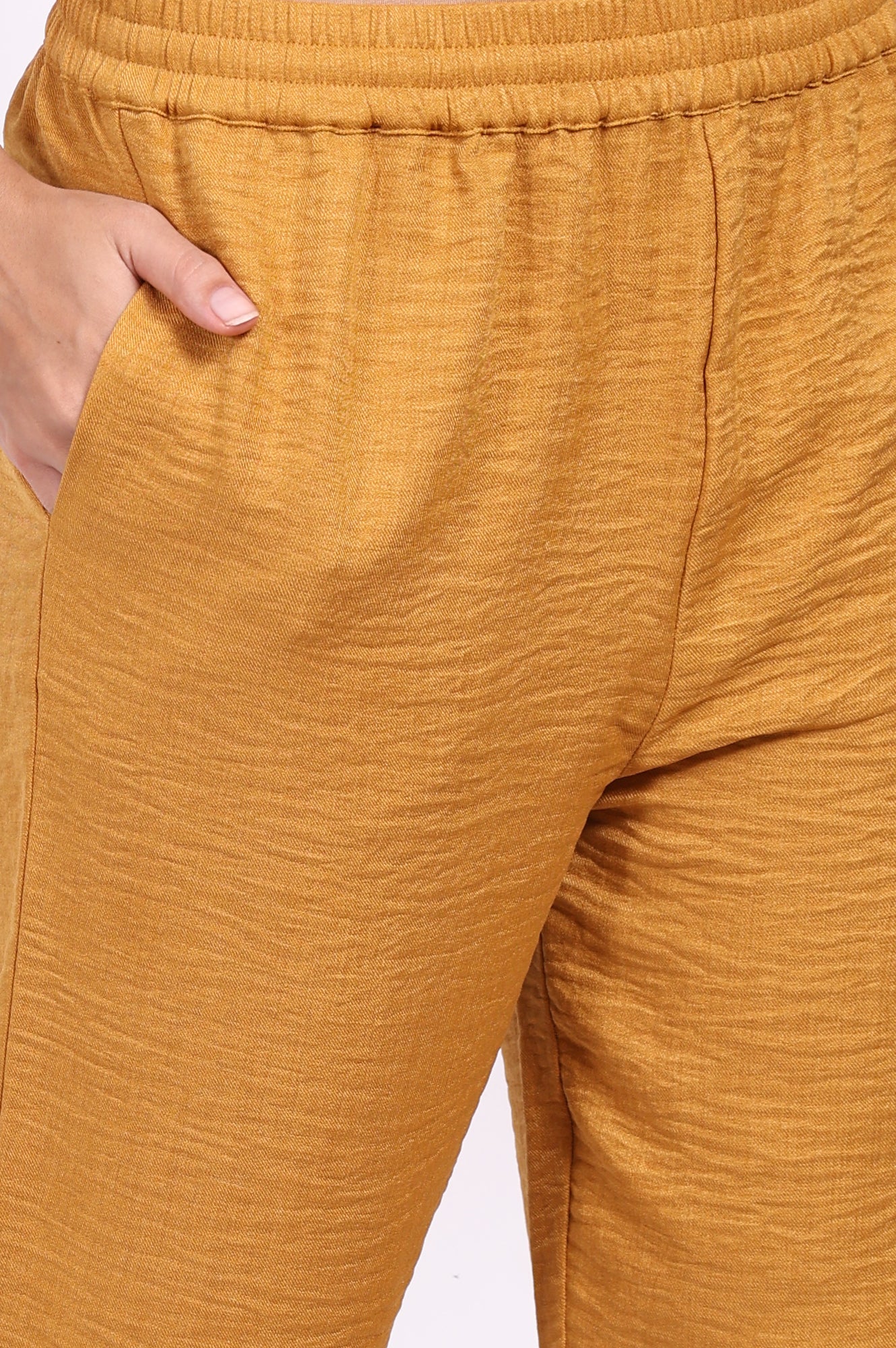 Mustard Floral Embroidered Straight Kurta with Straight Pant and Dupatta Set - Image 9