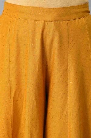Mustard Glitter Printed Plus Size Culottes - Image 6