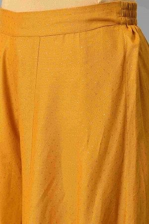 Mustard Glitter Printed Plus Size Culottes - Image 7