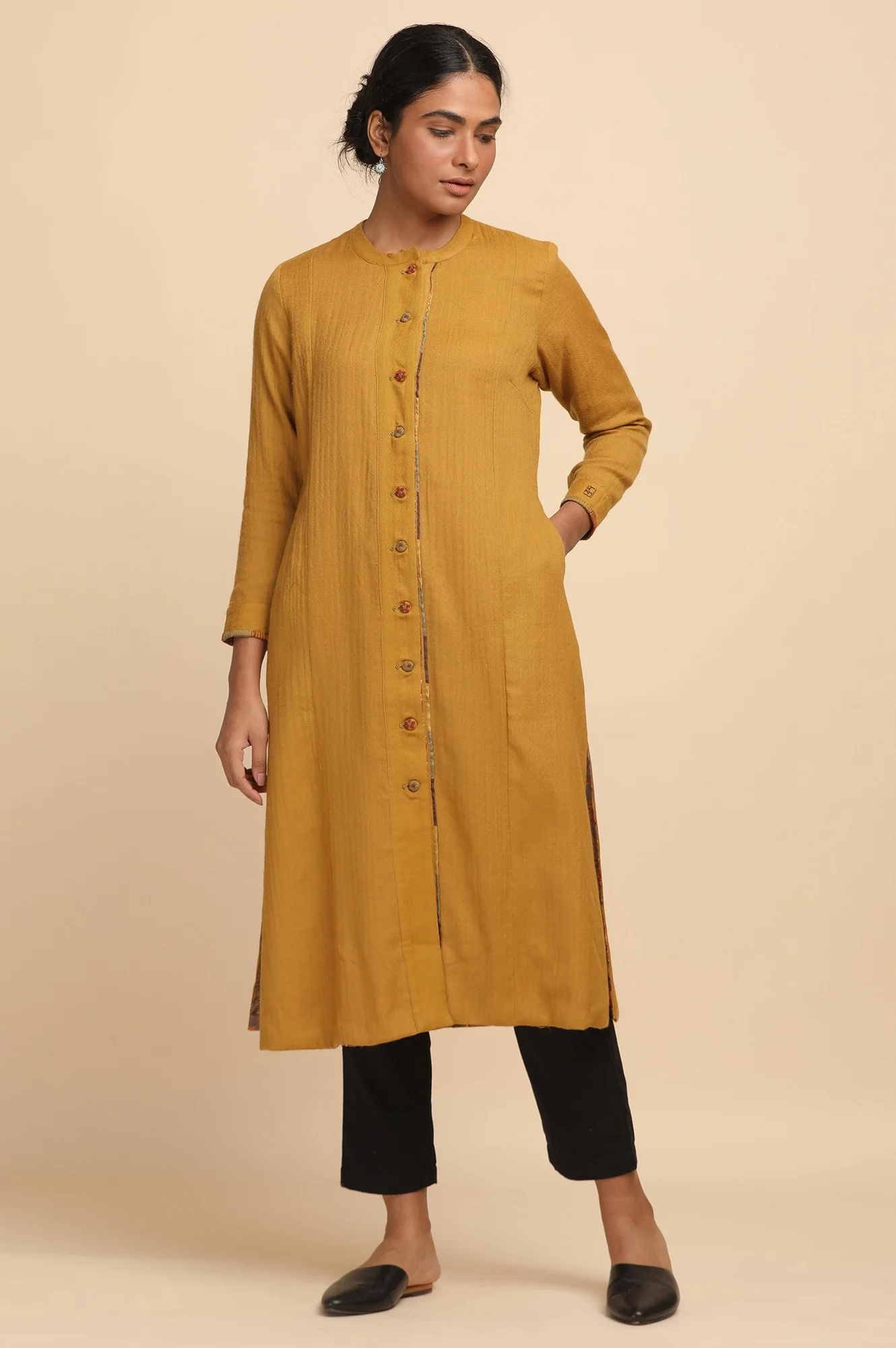 Mustard Woollen Reversible Jacket