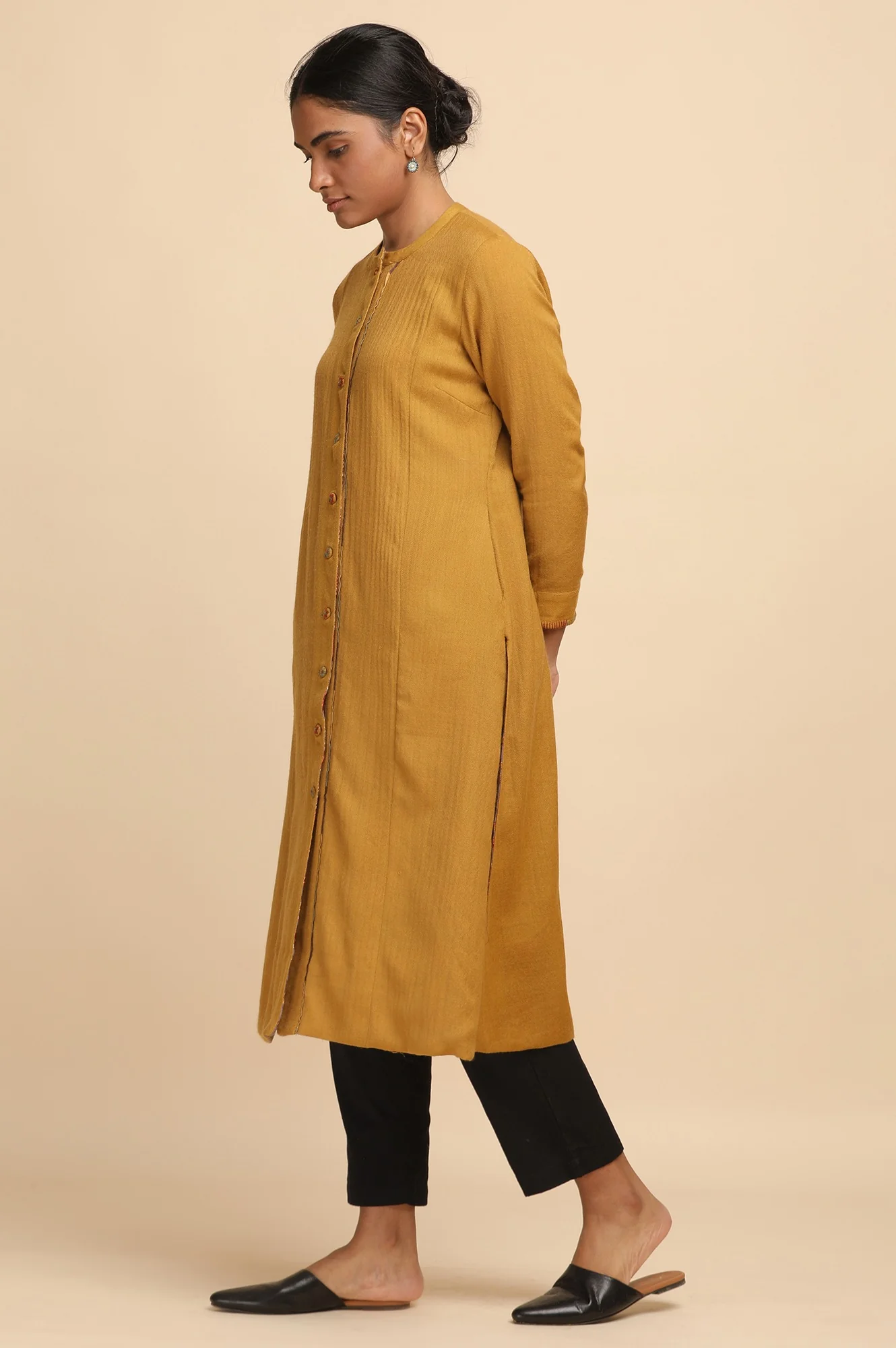 Mustard Woollen Reversible Jacket - Image 3