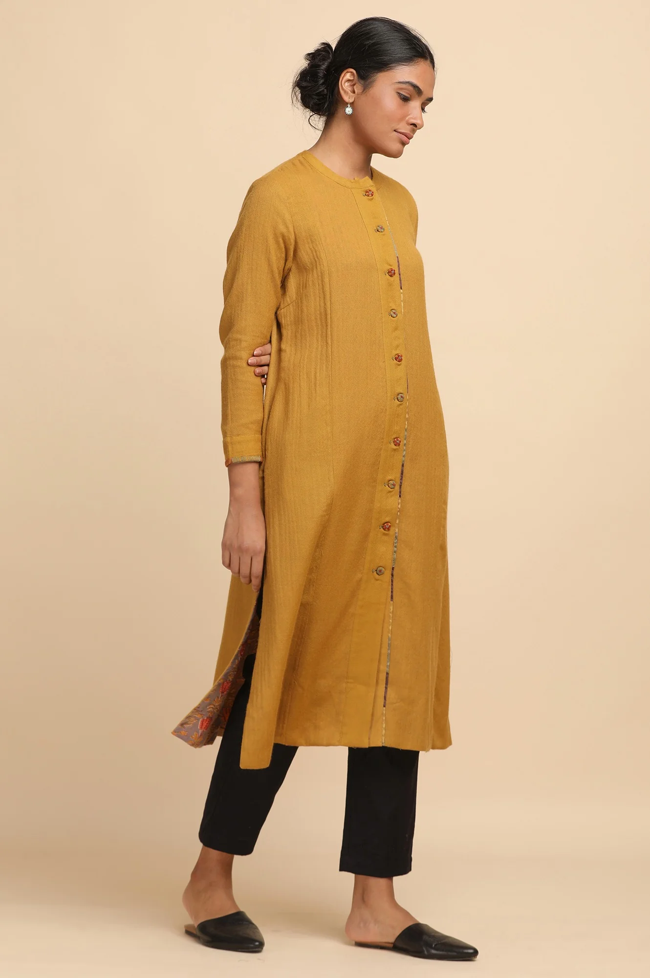 Mustard Woollen Reversible Jacket - Image 4