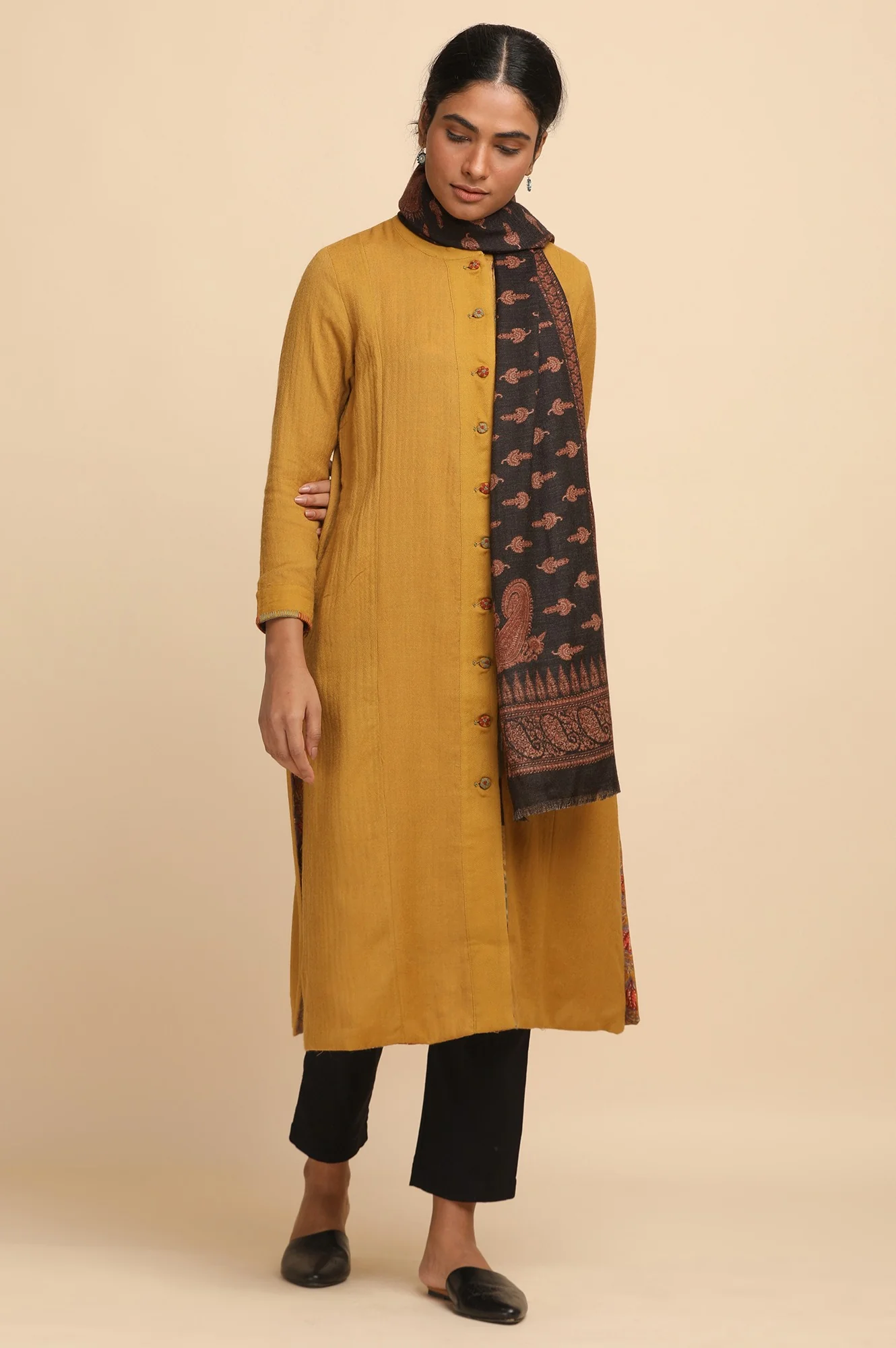 Mustard Woollen Reversible Jacket - Image 5