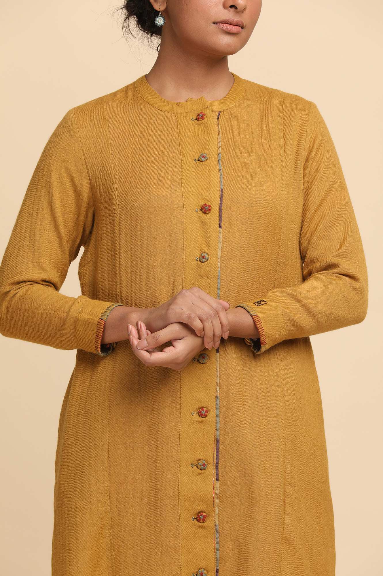 Mustard Woollen Reversible Jacket - Image 6