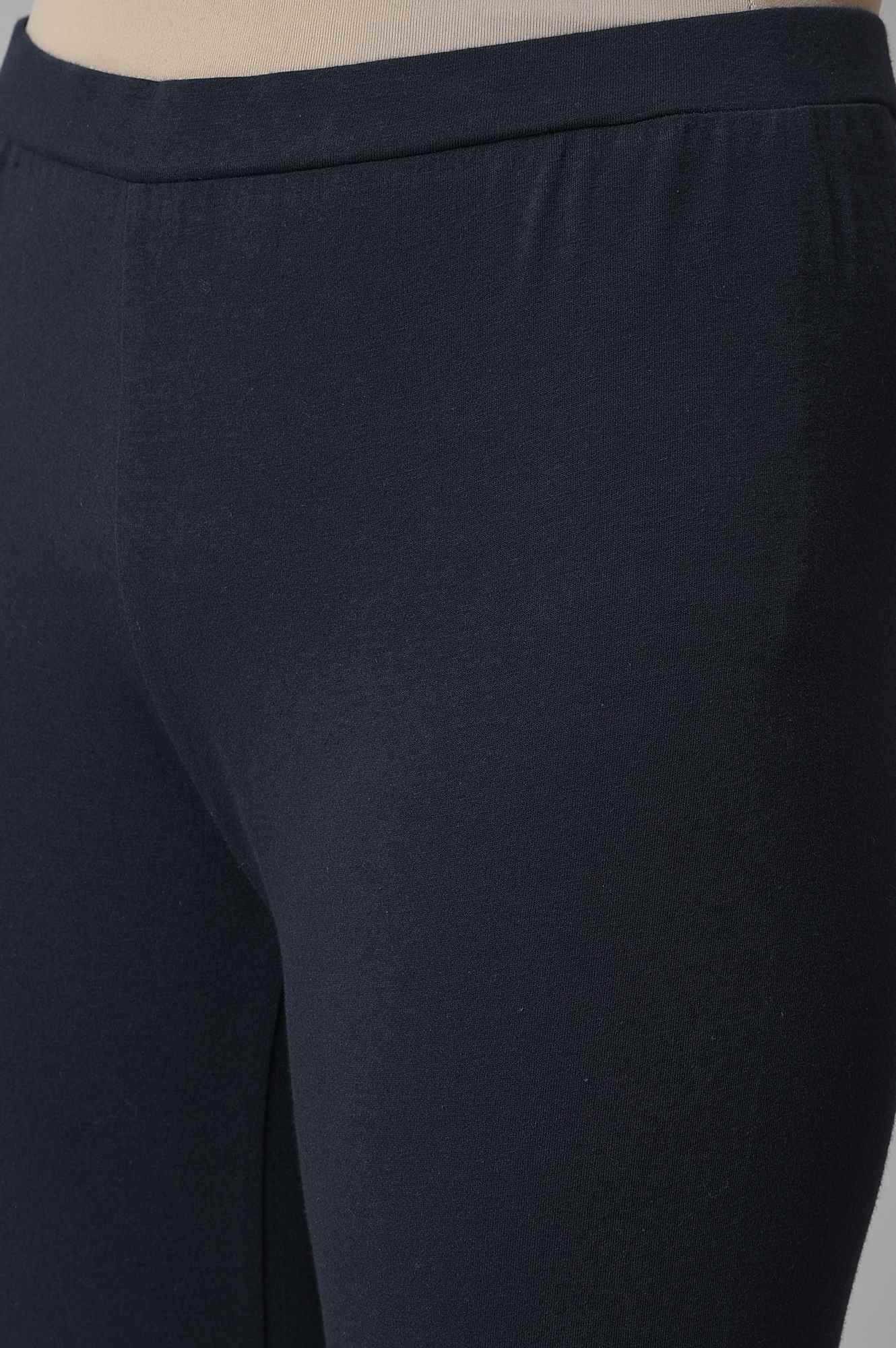 Navy Blue Cotton Jersy Tights - Image 7